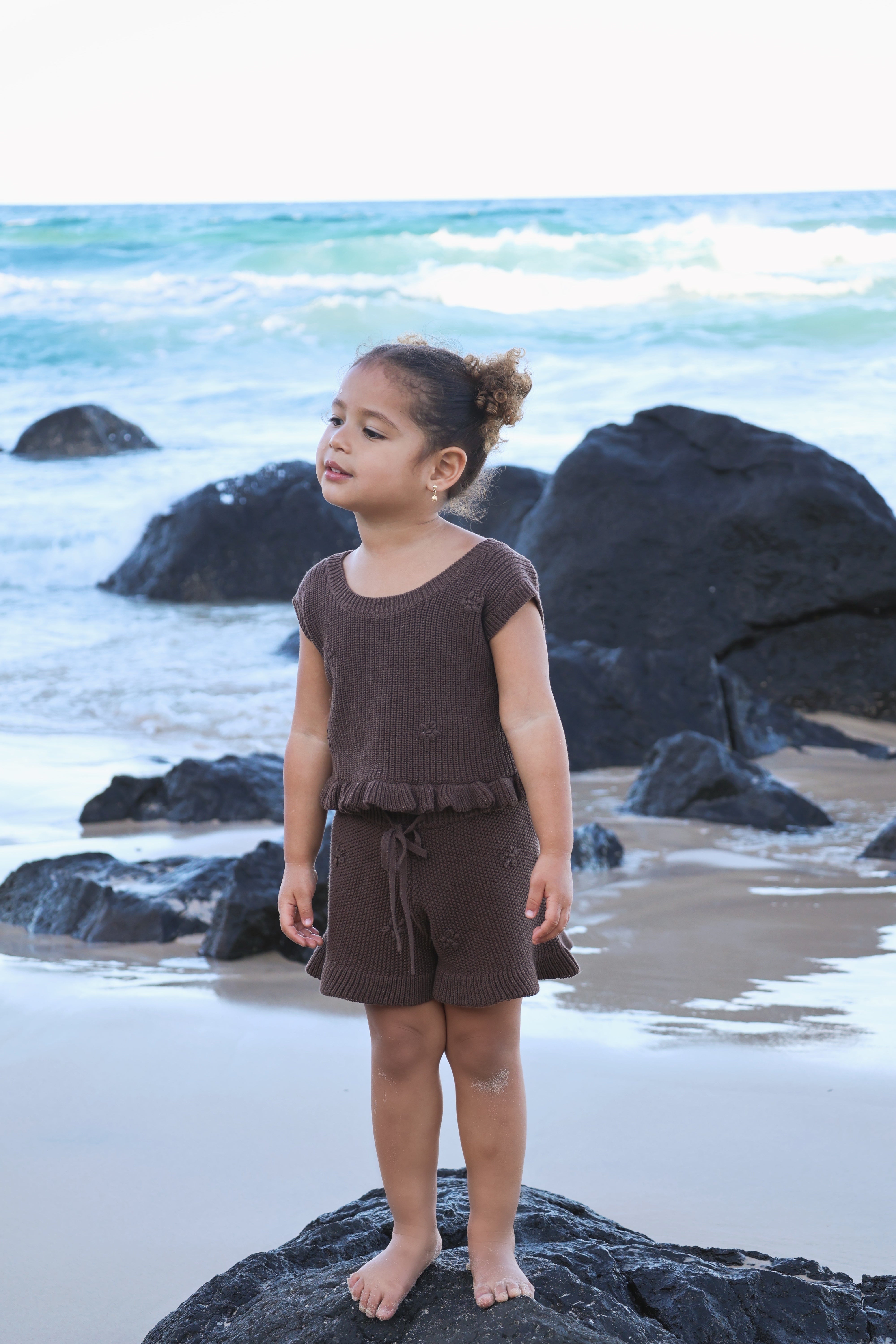 Knit Embroidered Top | Cocoa