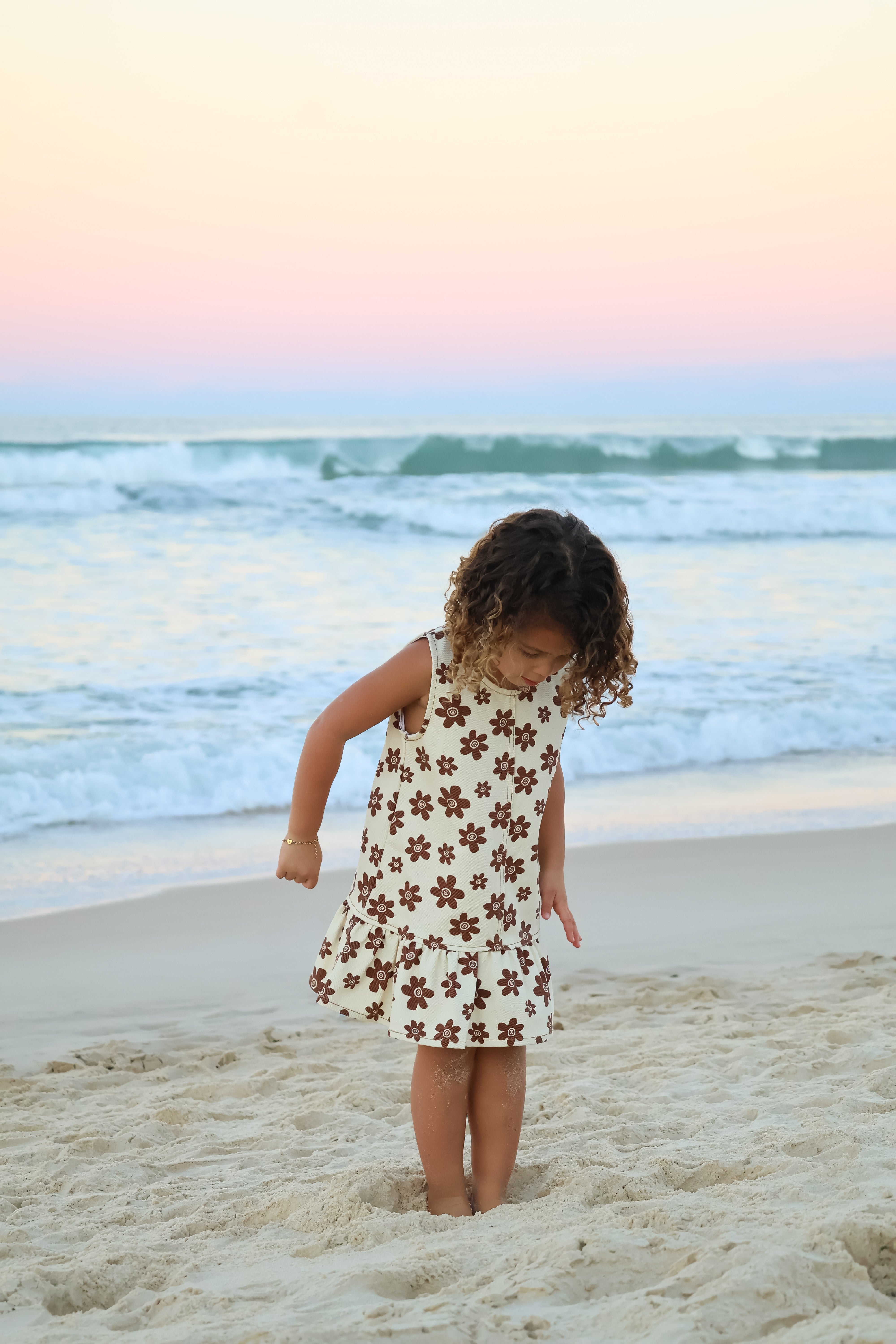 Denim Flower Dress | Natural