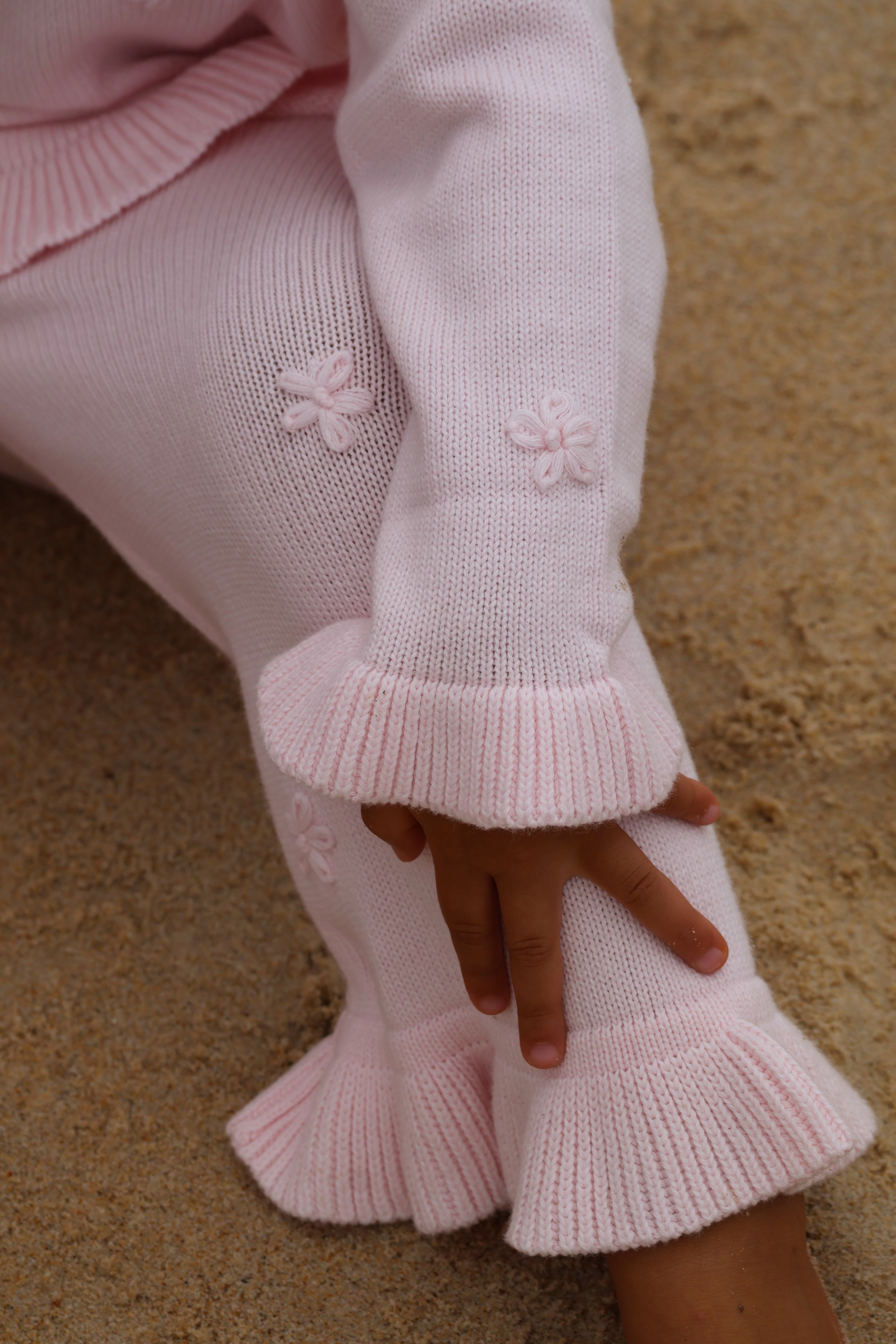 Frill Embroidery Pants | Pink Sky