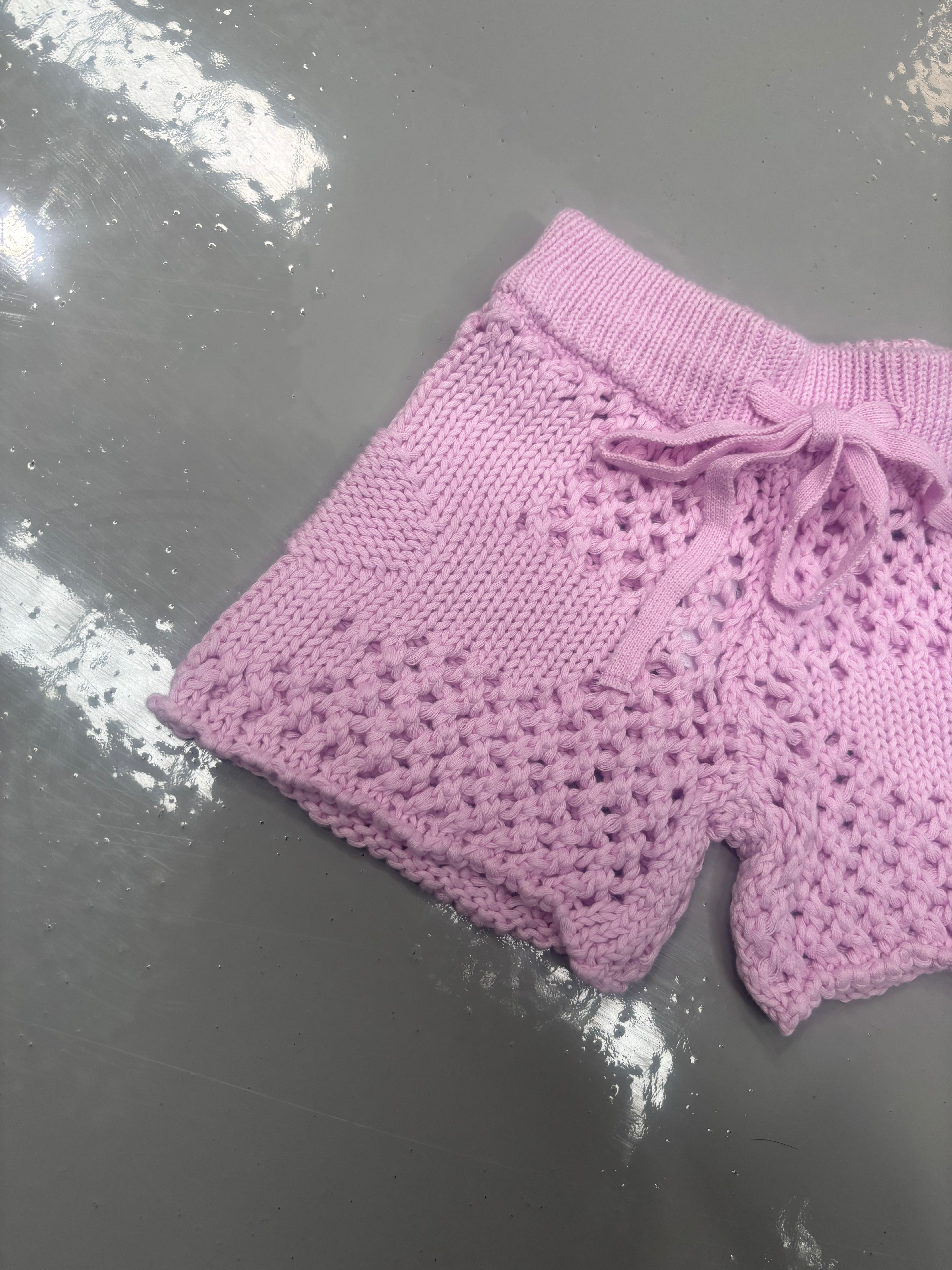Crochet Flower Shorts | Mauve