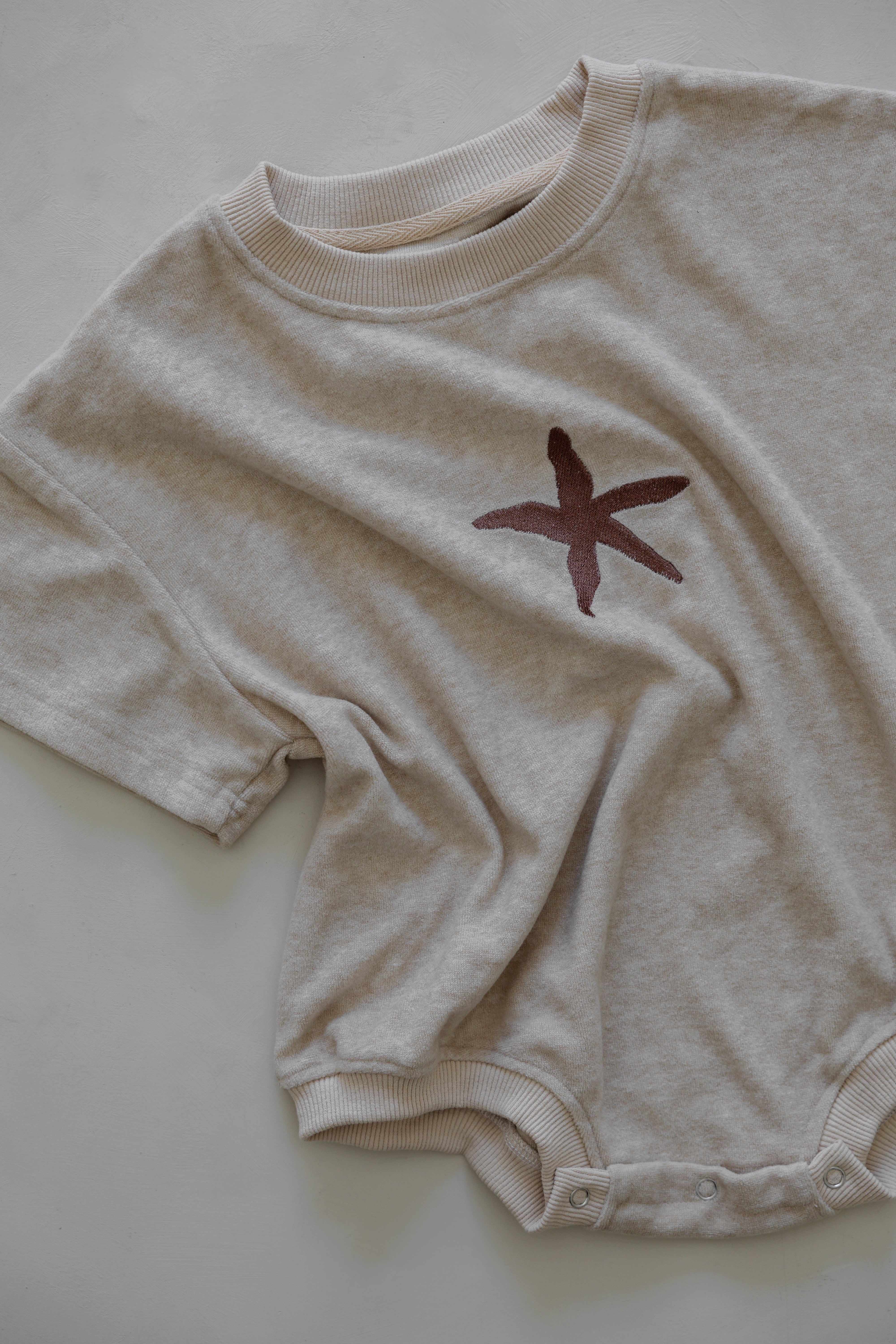 Sea Star Terry Romper | Oat