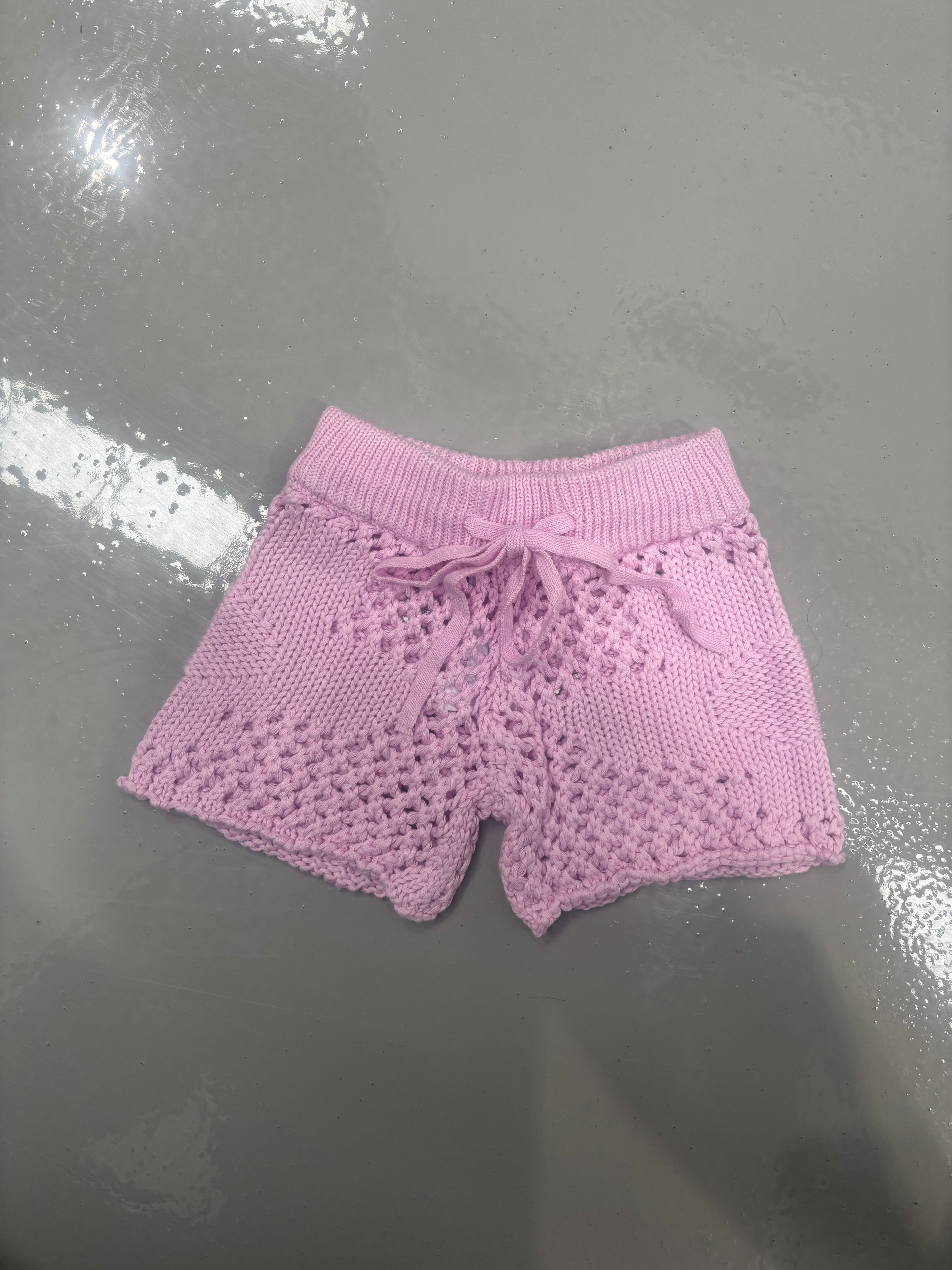 Crochet Flower Shorts | Mauve