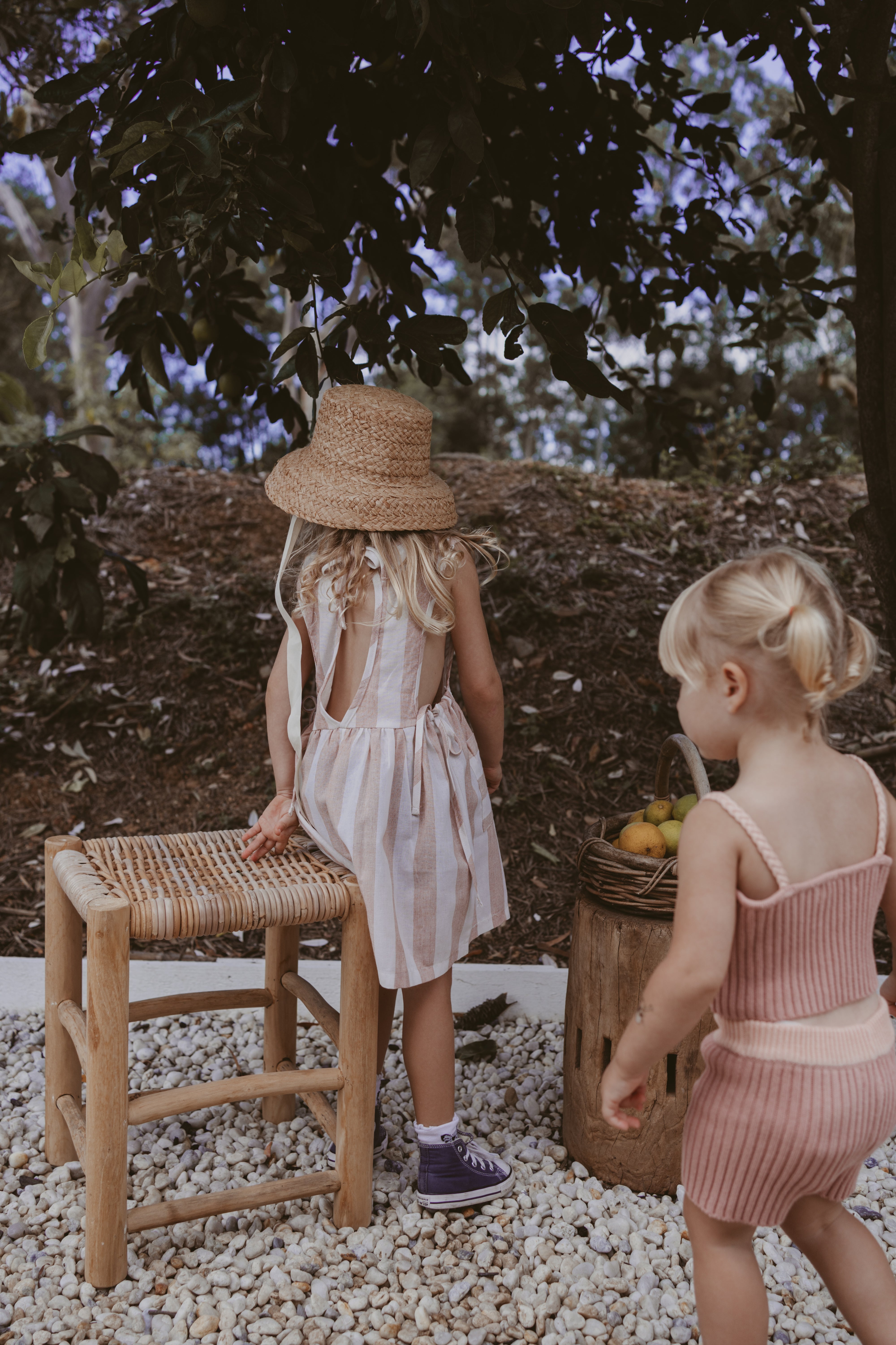 Linen Stripe Dress | Blush