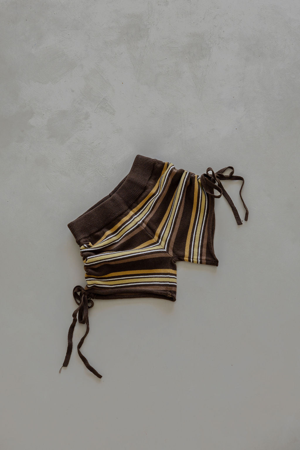 Gathered Knit Shorts | Sunset Stripe