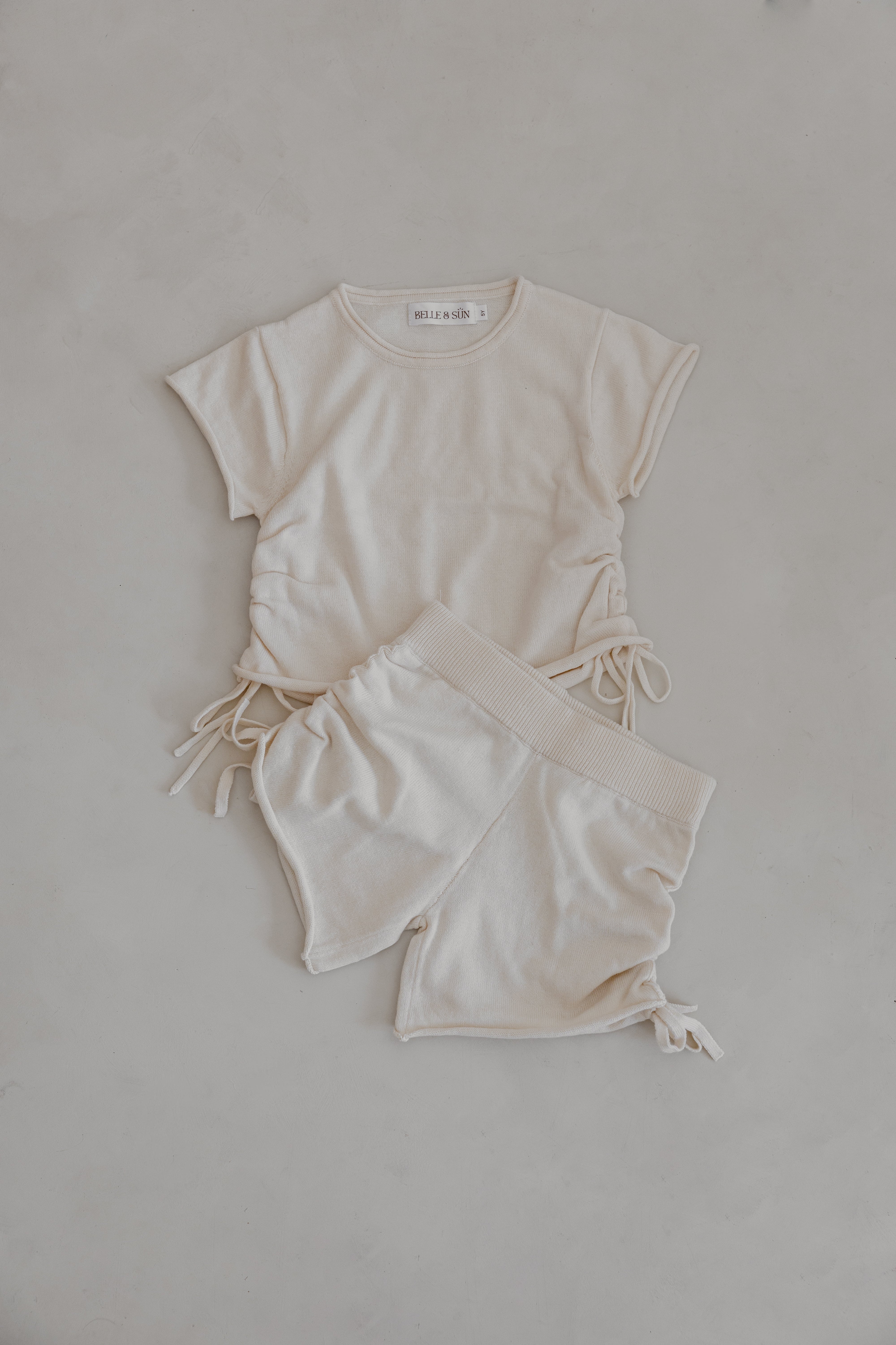 Gathered Knit Shorts | Natural