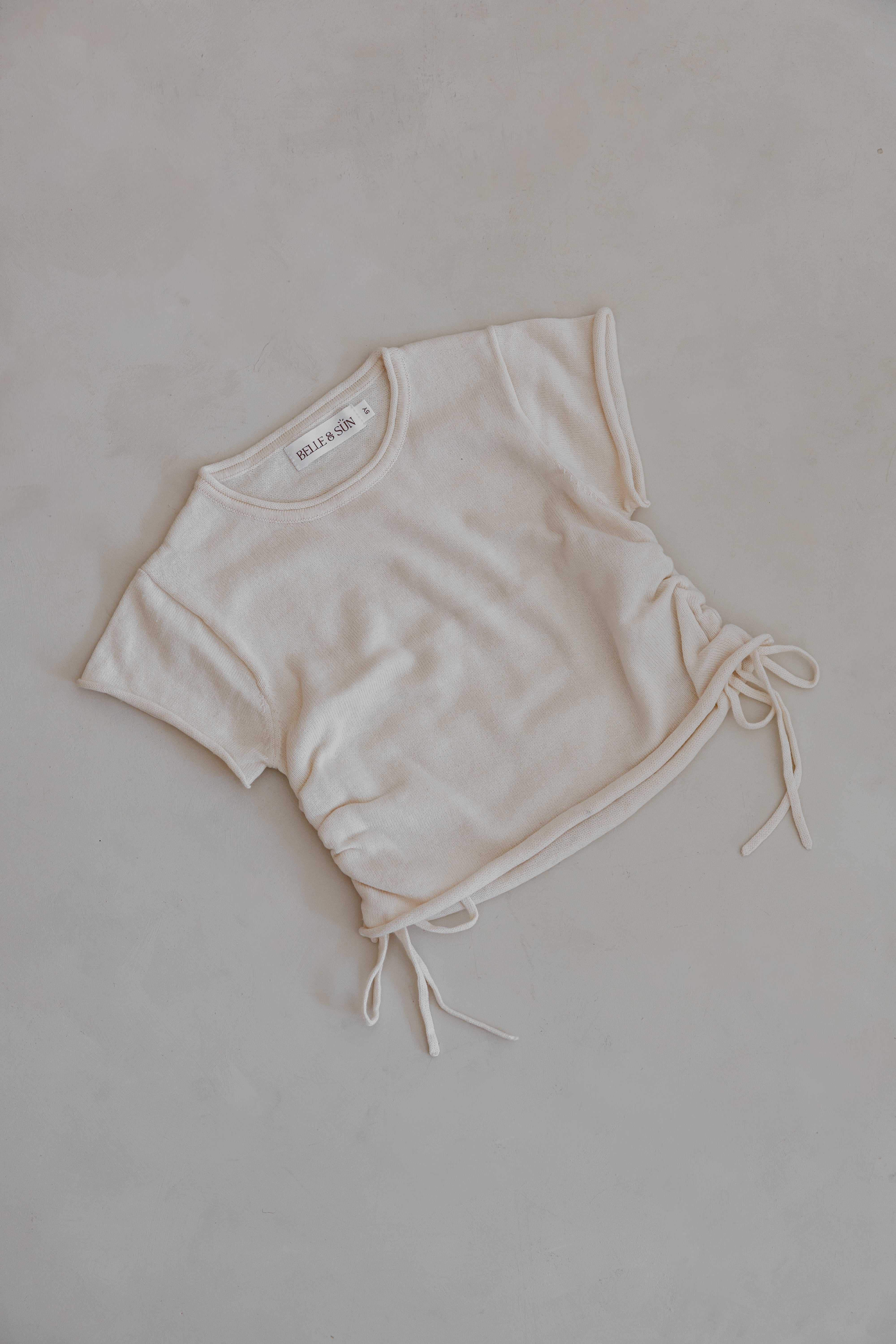 Gathered Knit Tshirt | Natural