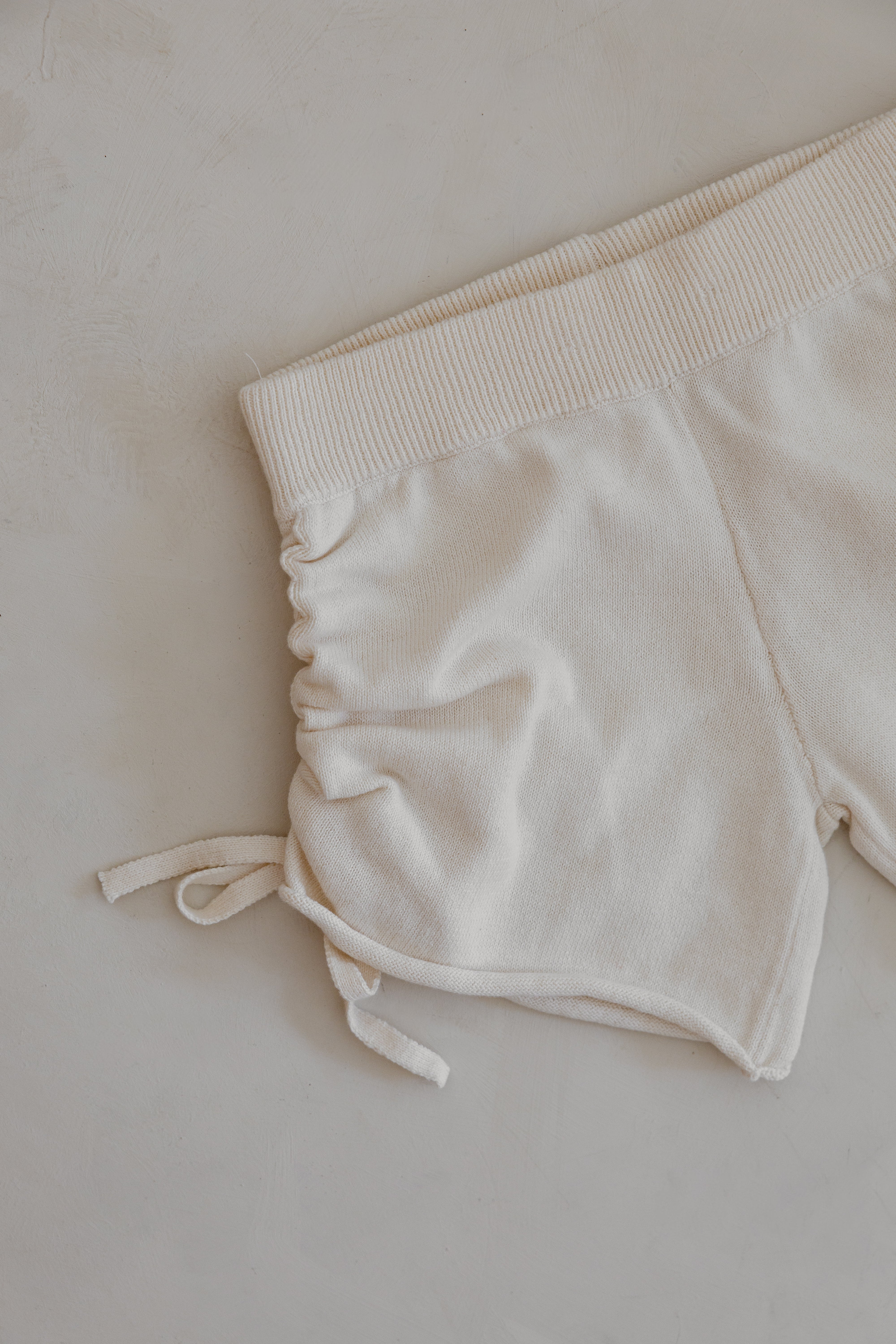 Gathered Knit Shorts | Natural
