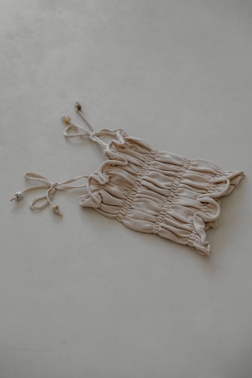 Gather Tie-up Top | Oat