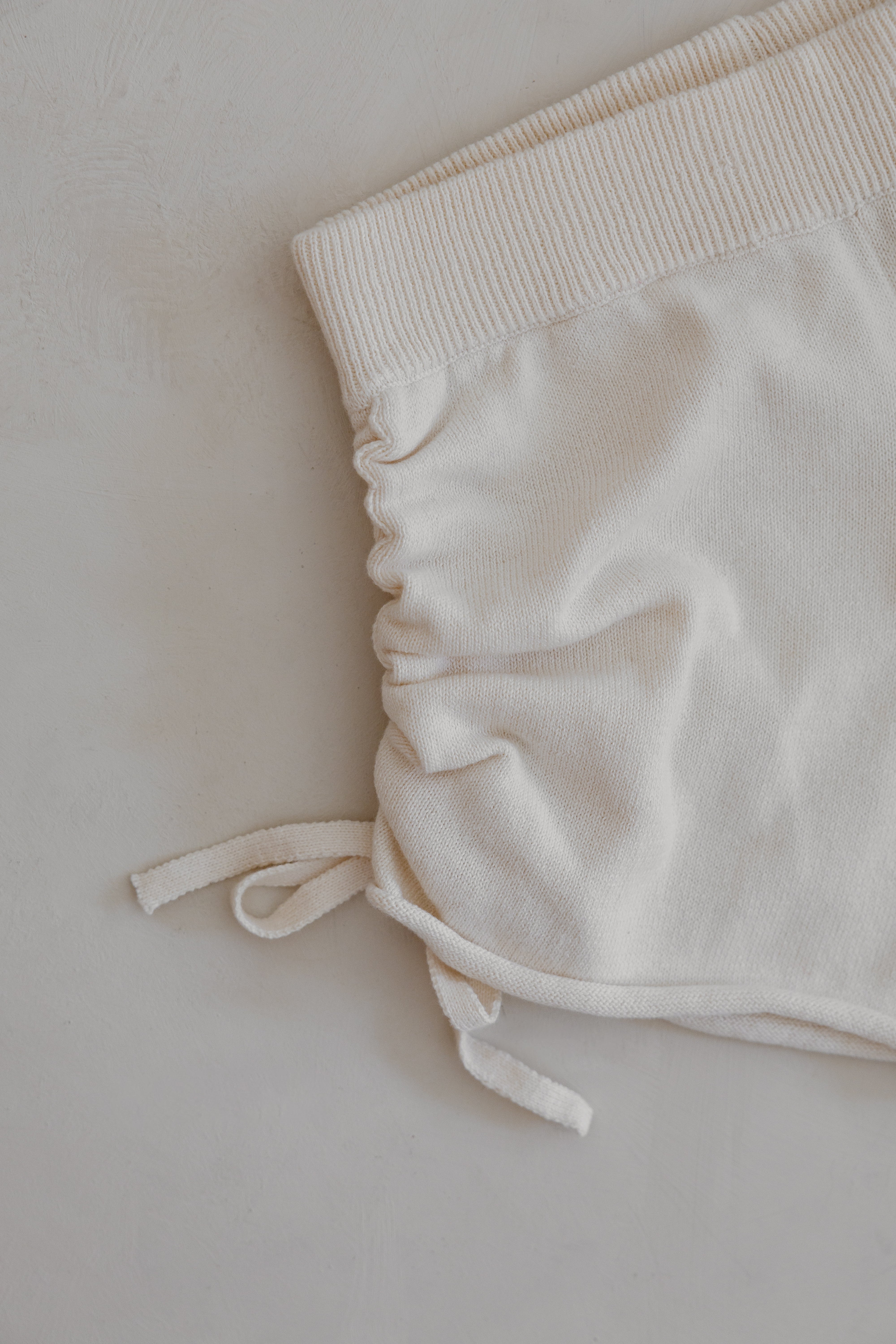 Gathered Knit Shorts | Natural