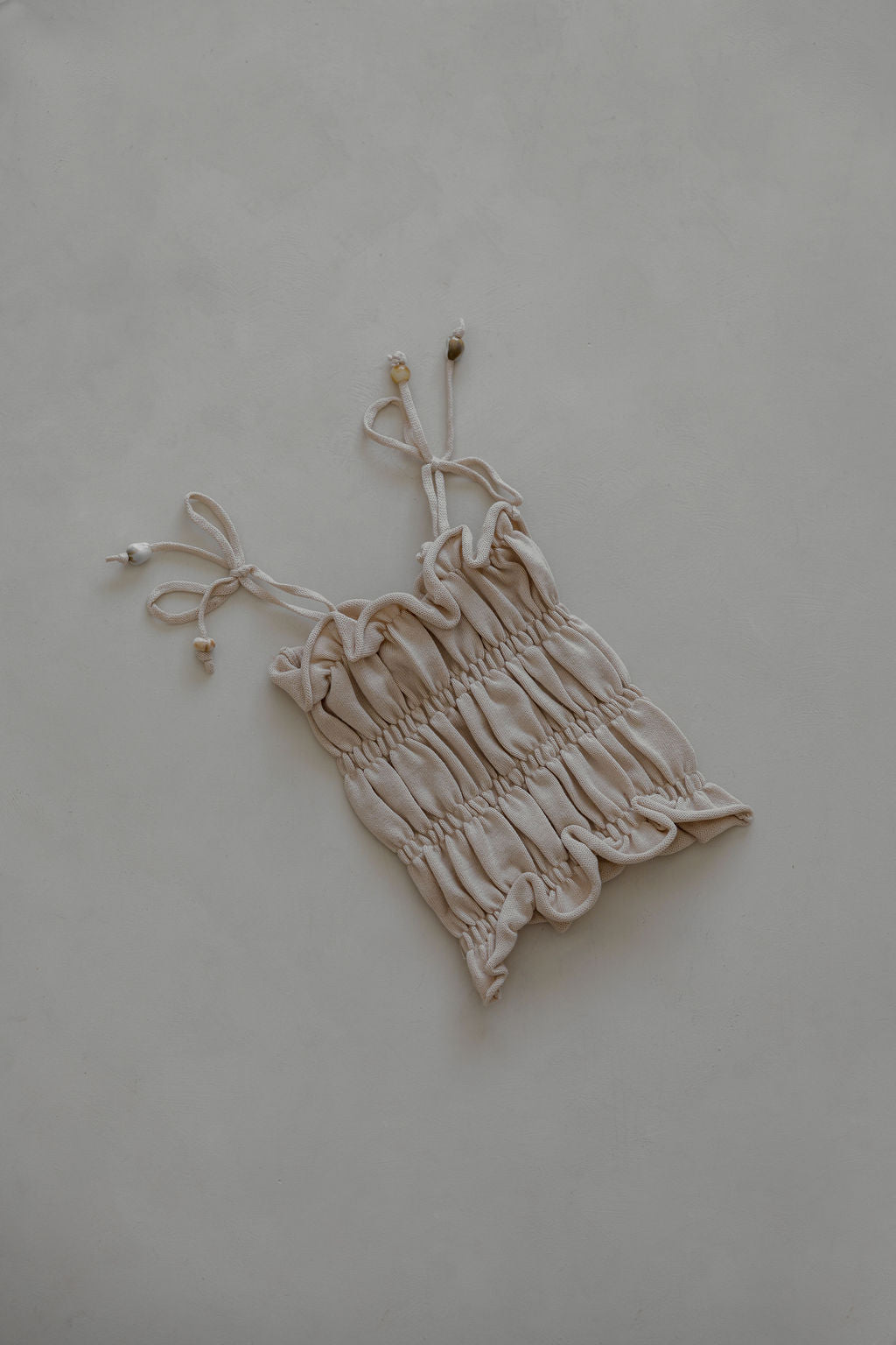 Gather Tie-up Top | Oat