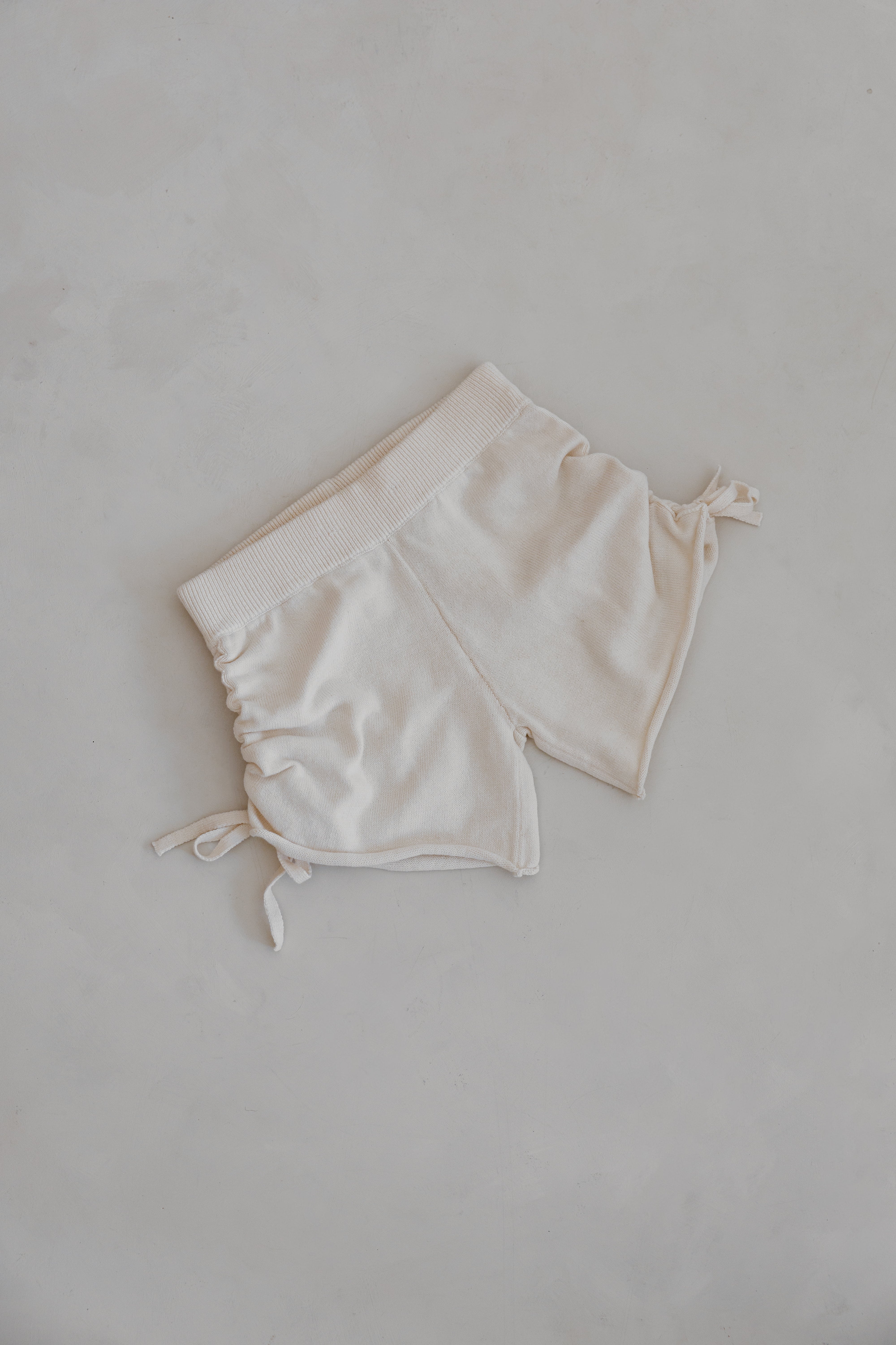 Gathered Knit Shorts | Natural