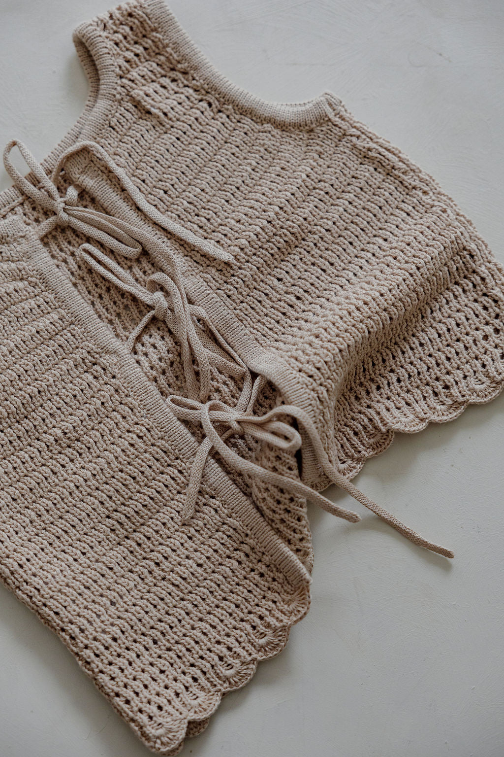 Crochet Tie-up Top | Sand