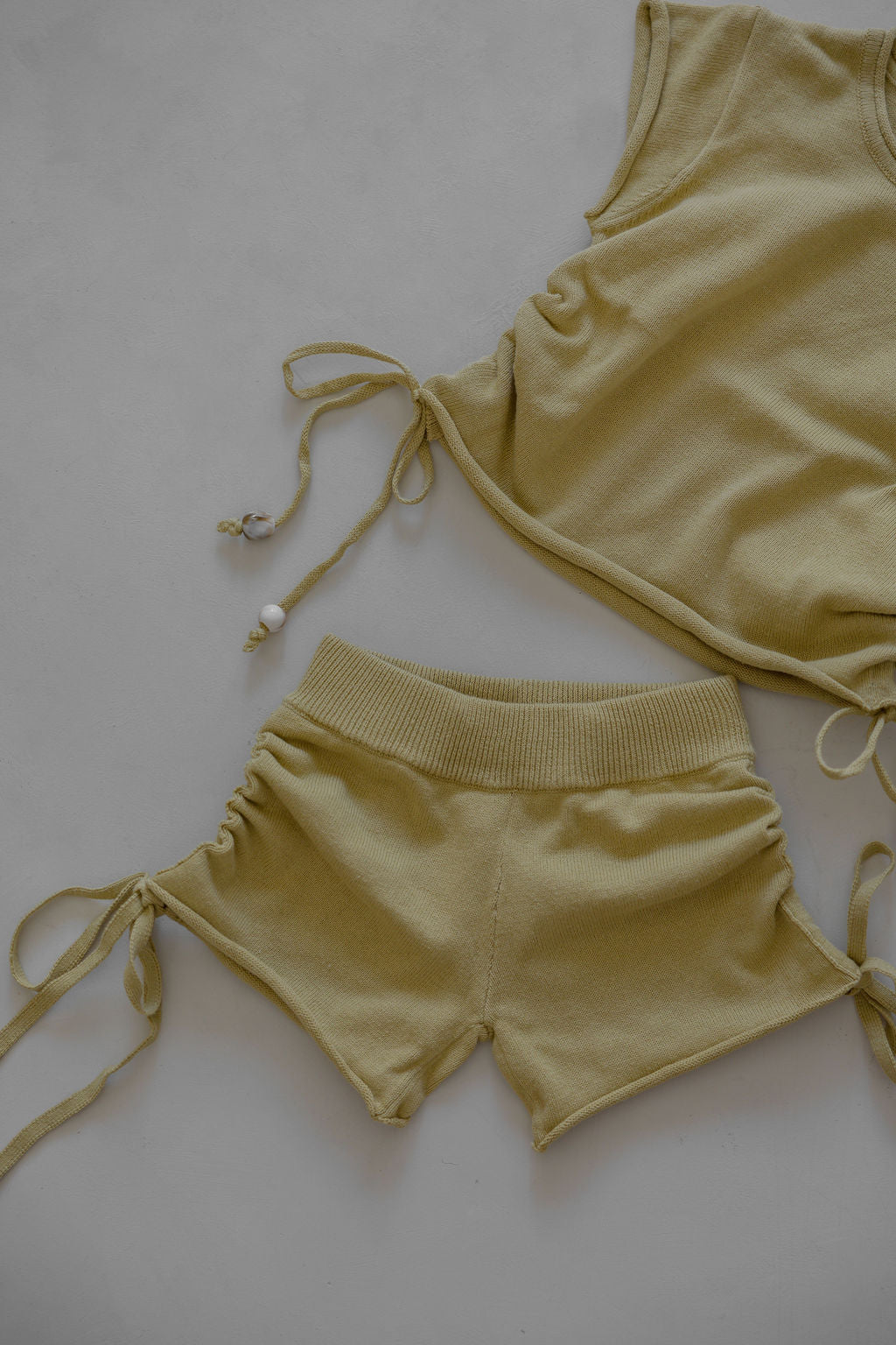 Gathered Knit Shorts | Sour Melon