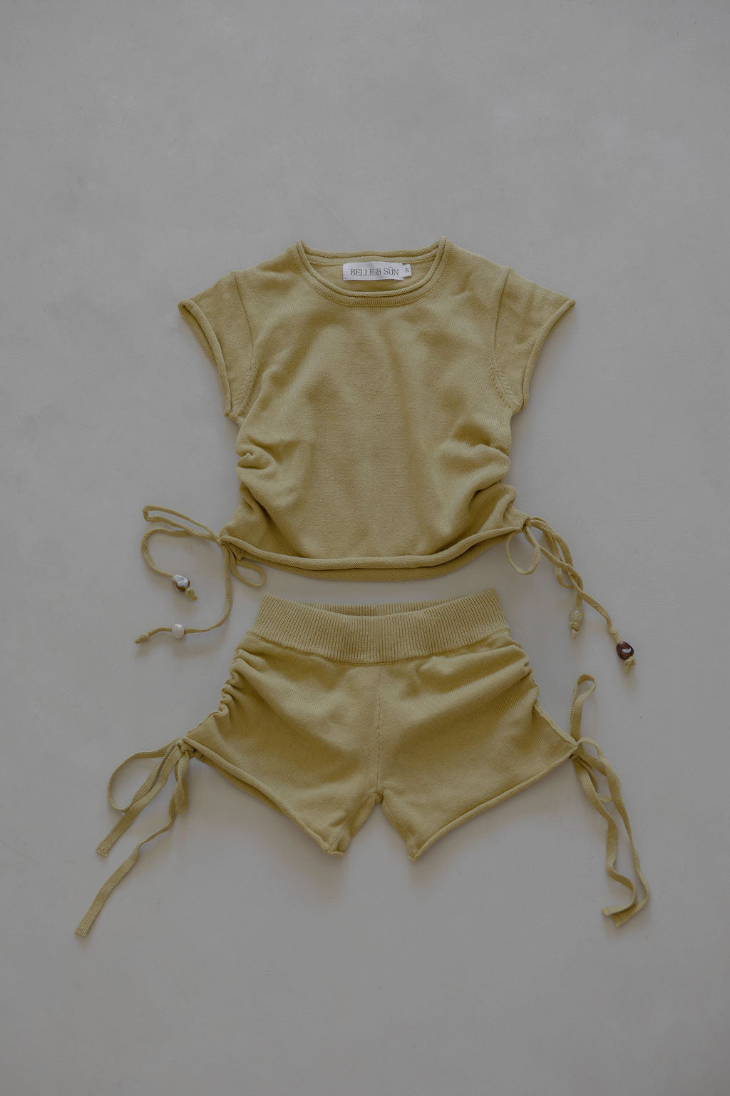 Gathered Knit Shorts | Sour Melon