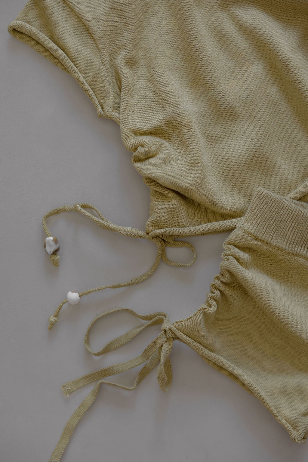 Gathered Knit Shorts | Sour Melon