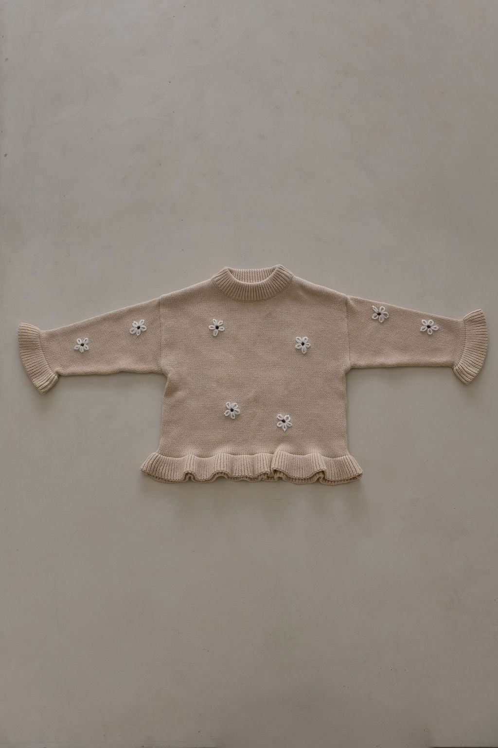 Knit Embroidery Pullover | Oat