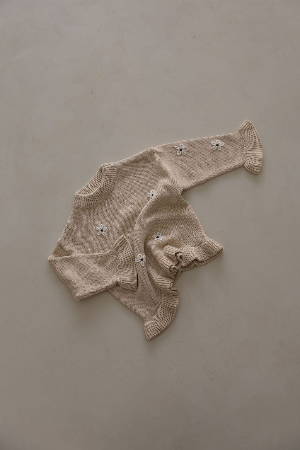 Knit Embroidery Pullover | Oat