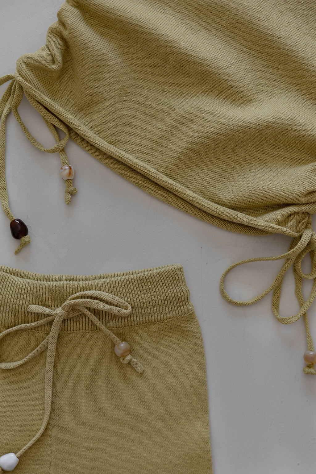 Gathered Knit Pants | Sour Melon Beads