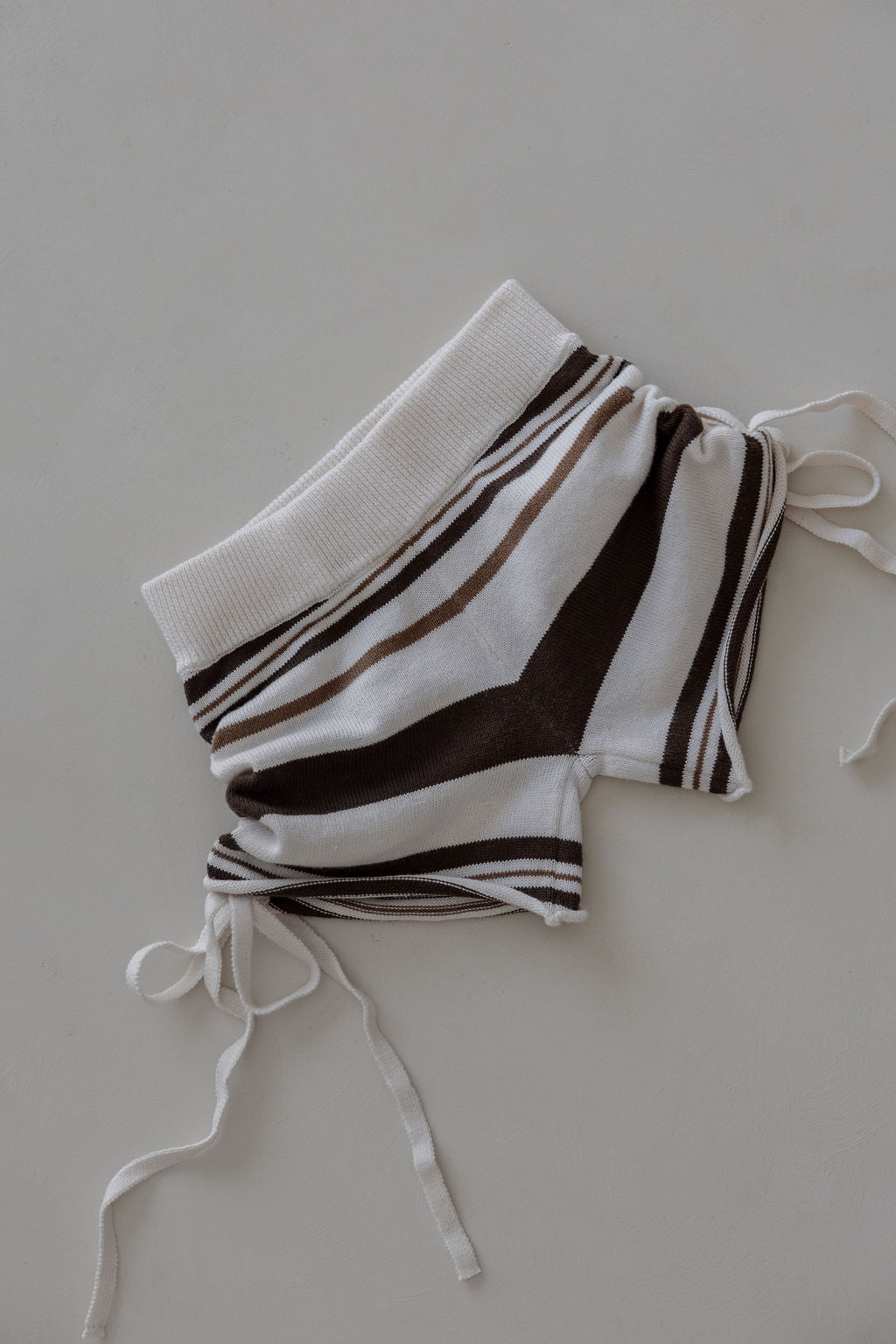 Gathered Knit Shorts | Earth Stripe