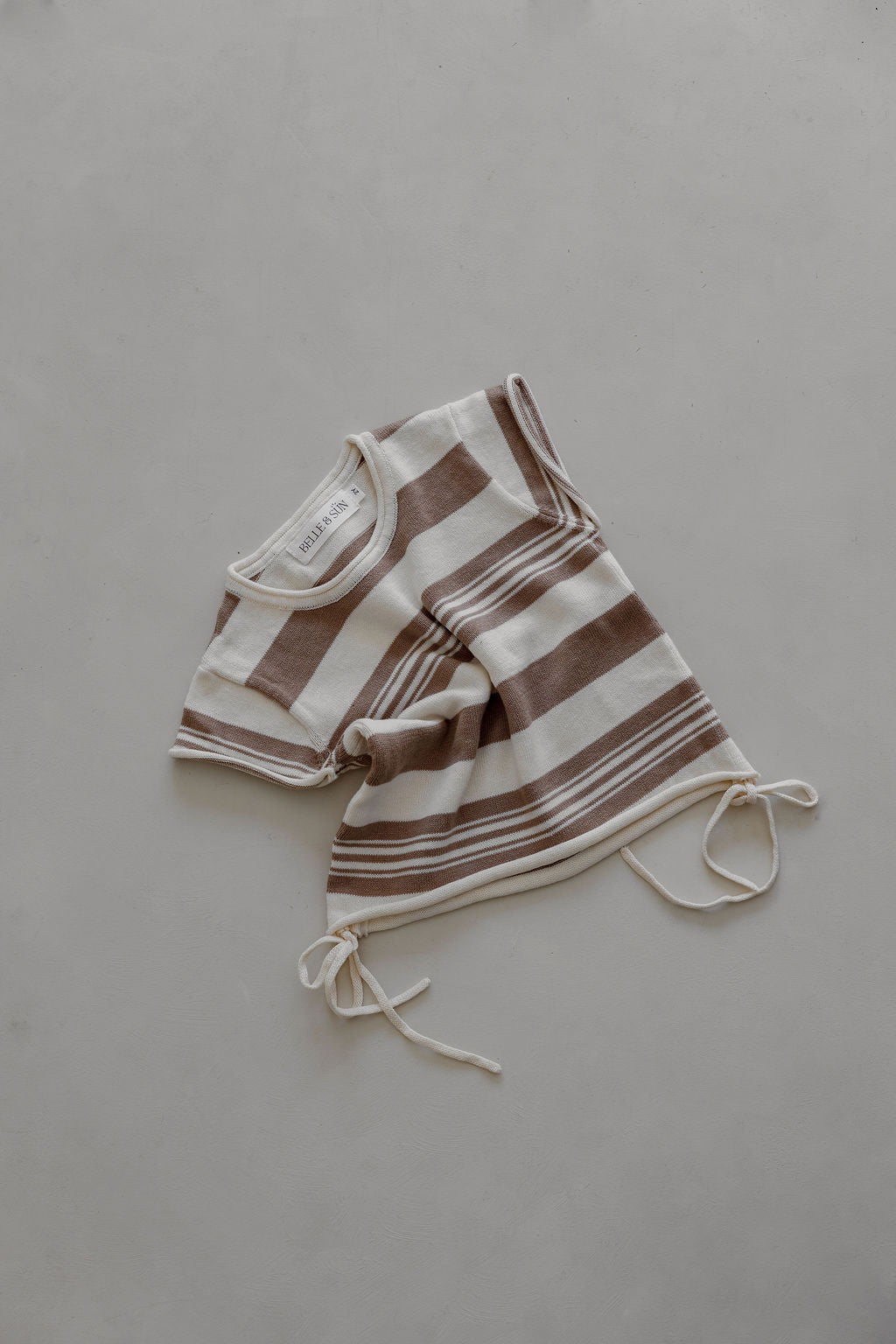 Gathered Knit Tshirt | Earth Stripe
