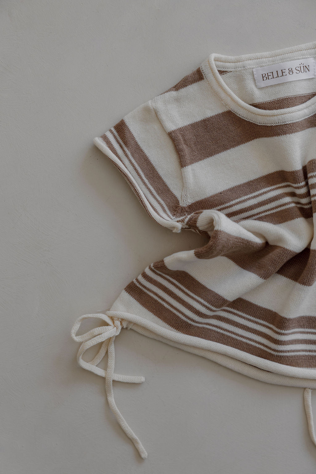 Gathered Knit Tshirt | Earth Stripe