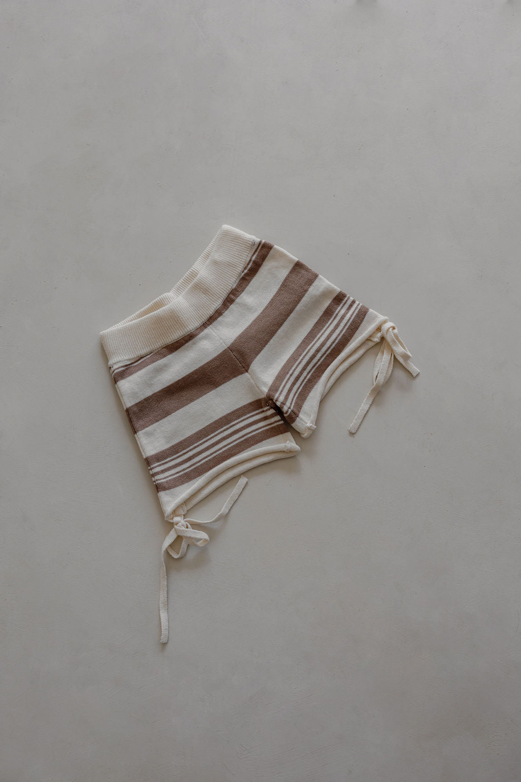 Gathered Knit Shorts | Earth Stripe