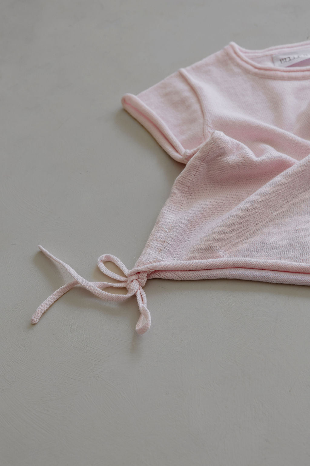 Gathered Knit Tshirt | Pink Sky