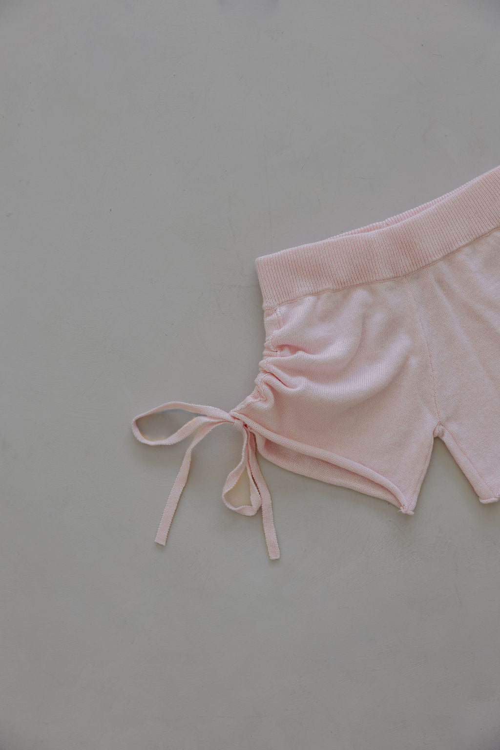 Gathered Knit Shorts | Pink Sky