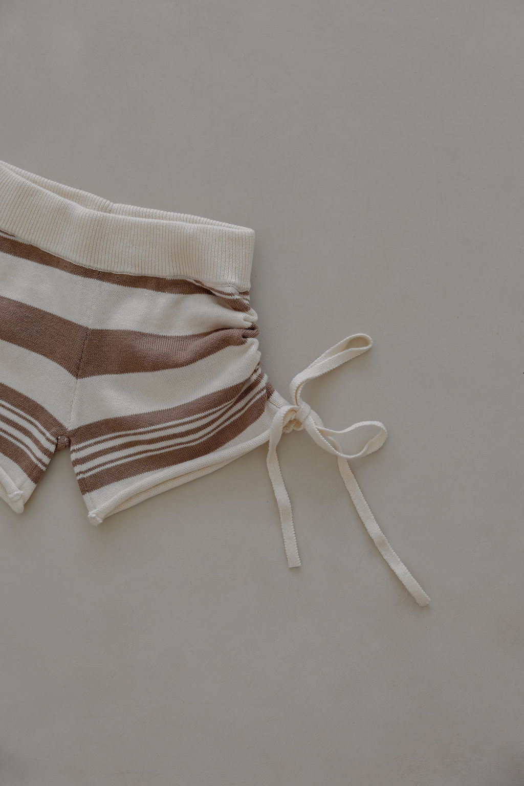 Gathered Knit Shorts | Earth Stripe