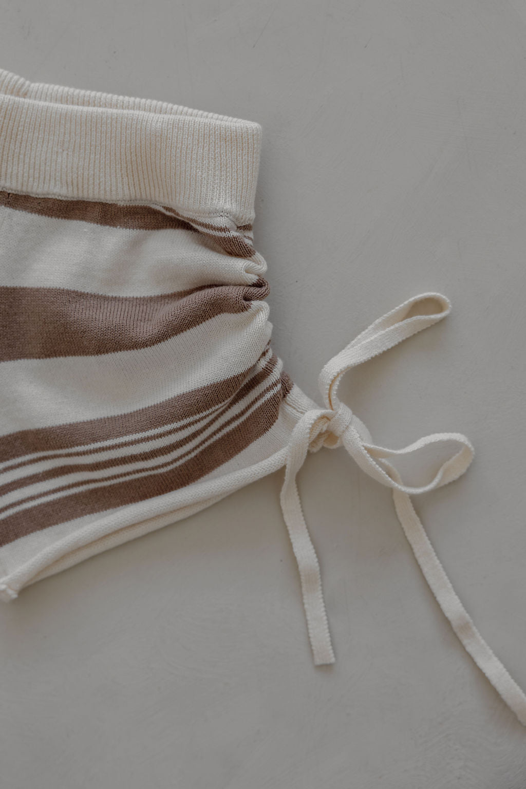 Gathered Knit Shorts | Earth Stripe
