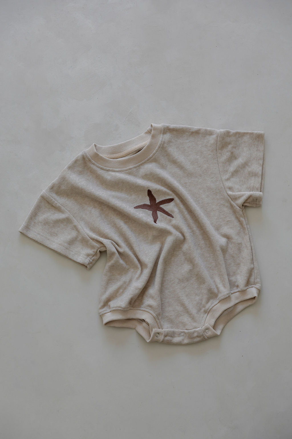 Sea Star Terry Romper | Oat