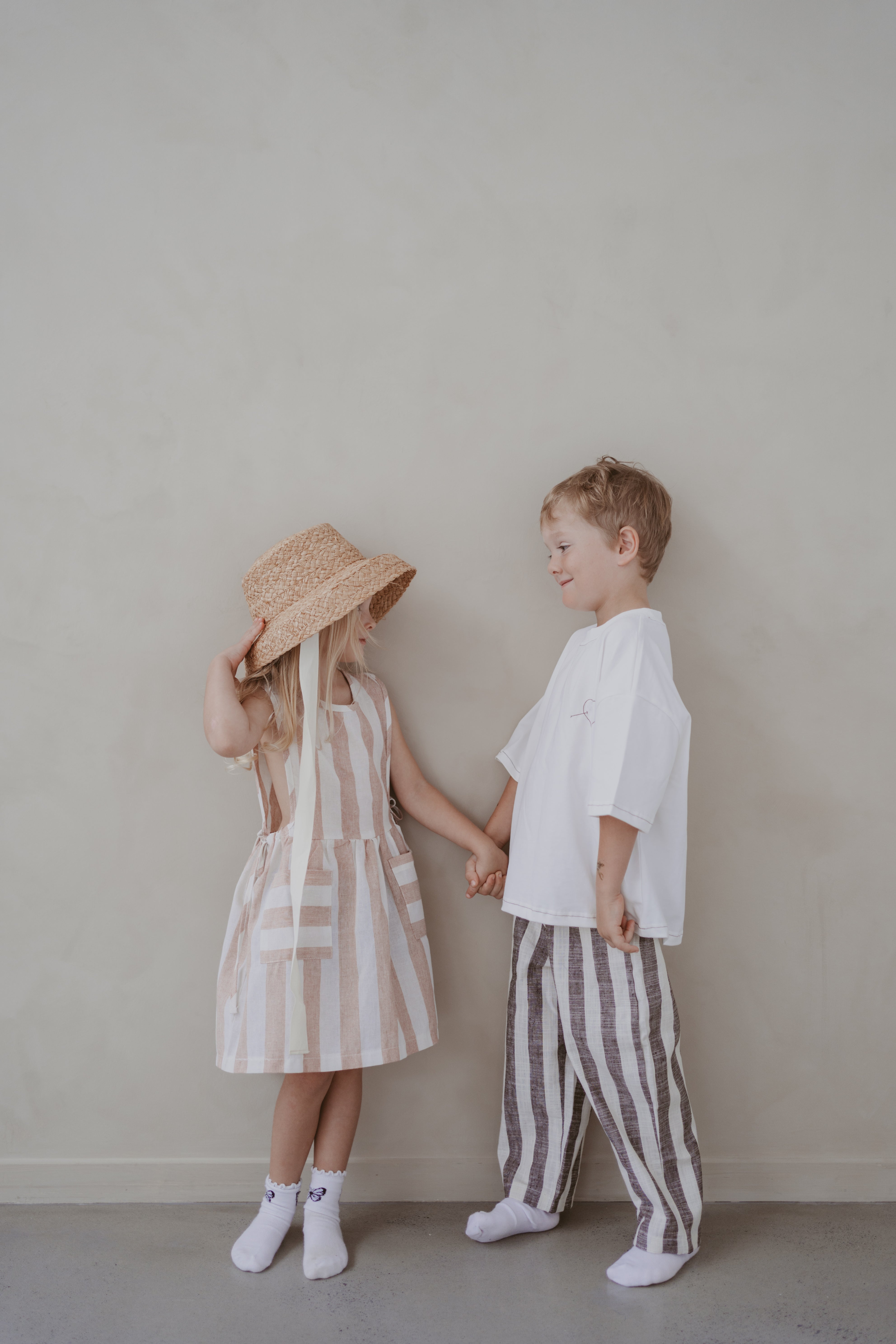 Linen Stripe Dress | Blush