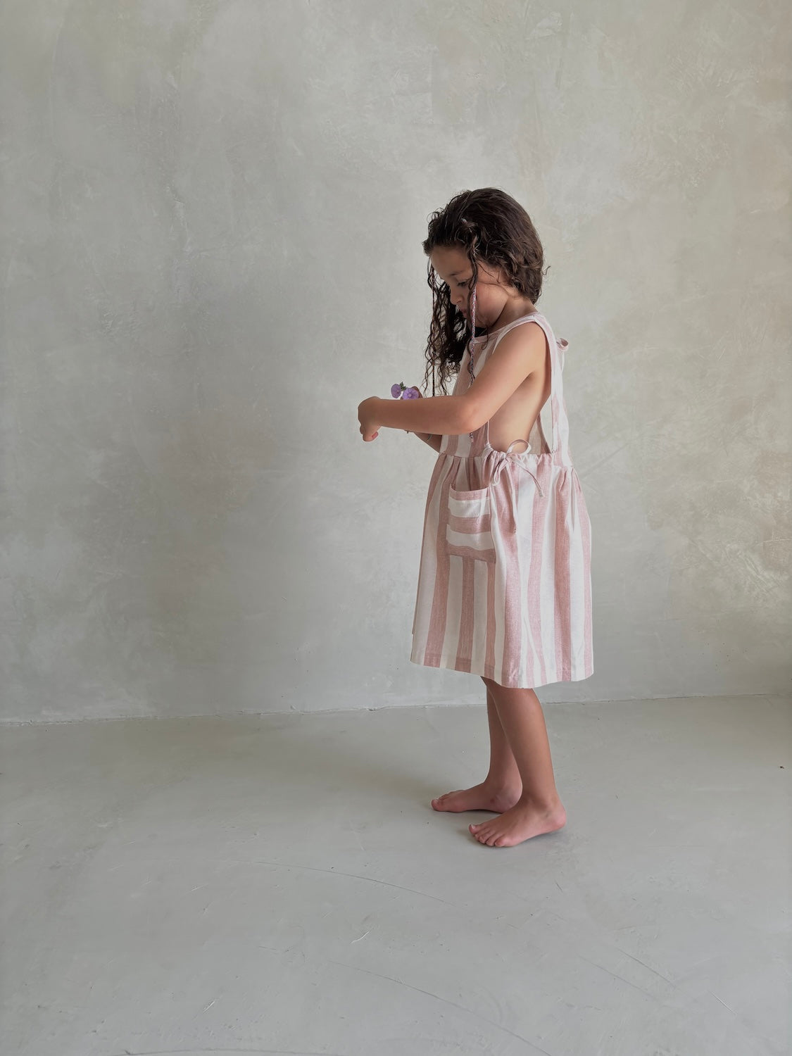 Linen Stripe Dress | Blush