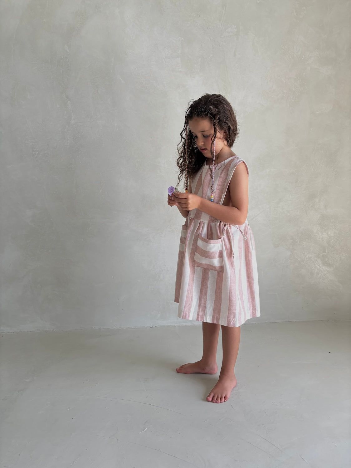 Linen Stripe Dress | Blush