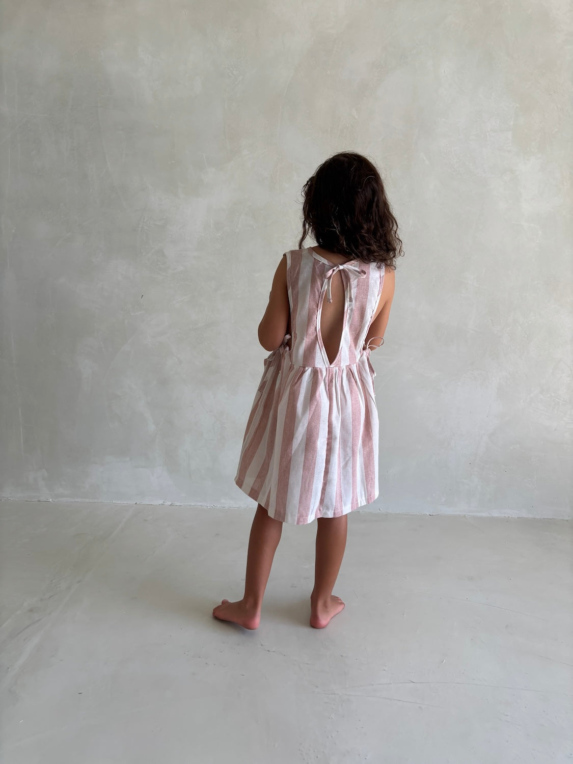 Linen Stripe Dress | Blush