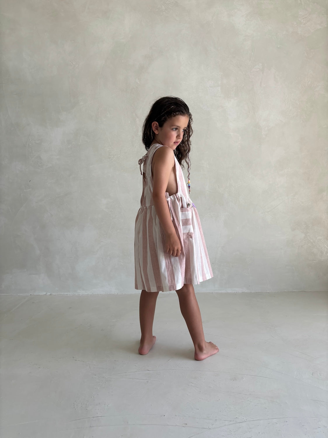 Linen Stripe Dress | Blush