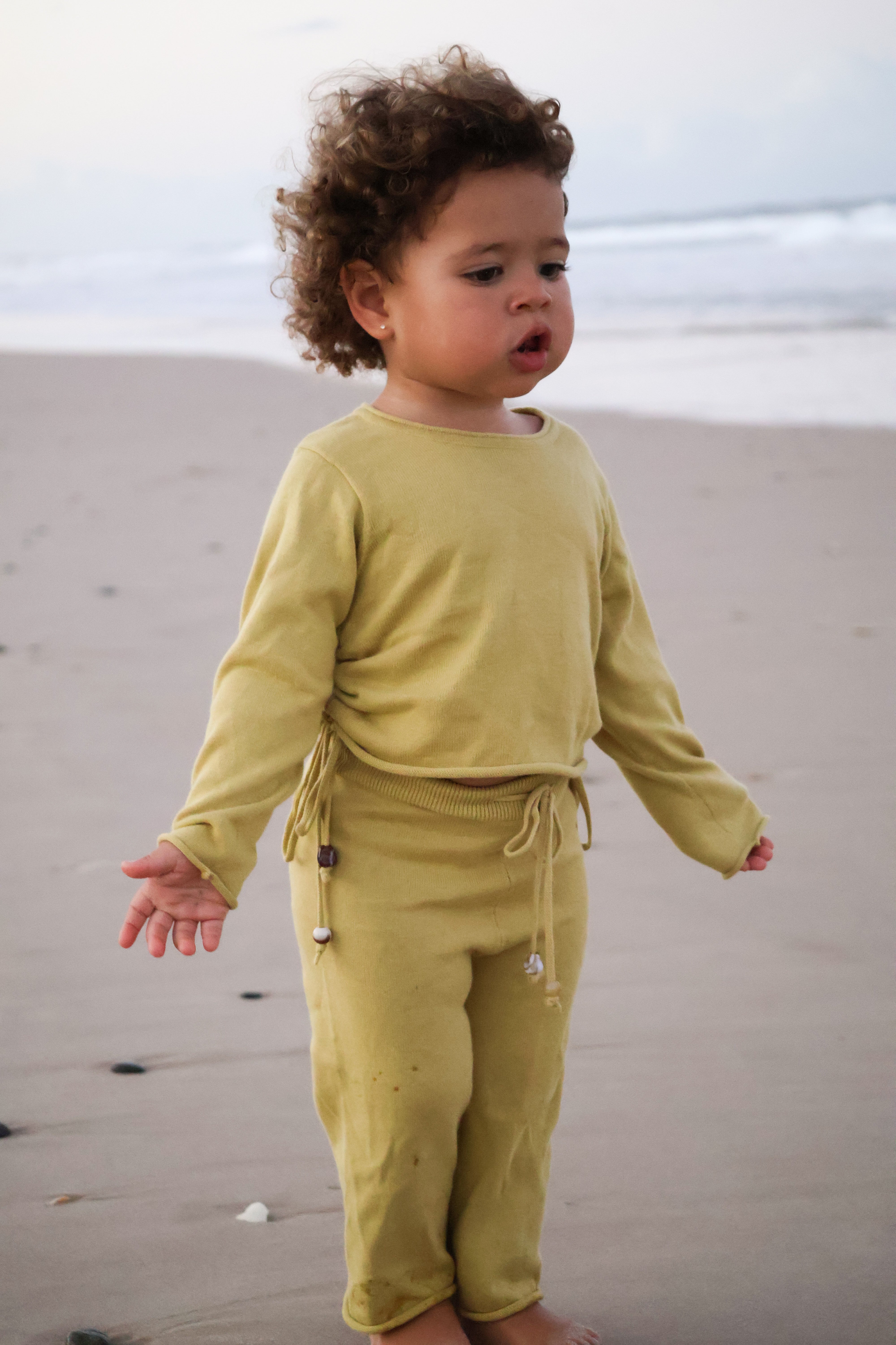 Gathered Knit Top | Sour Melon Beads