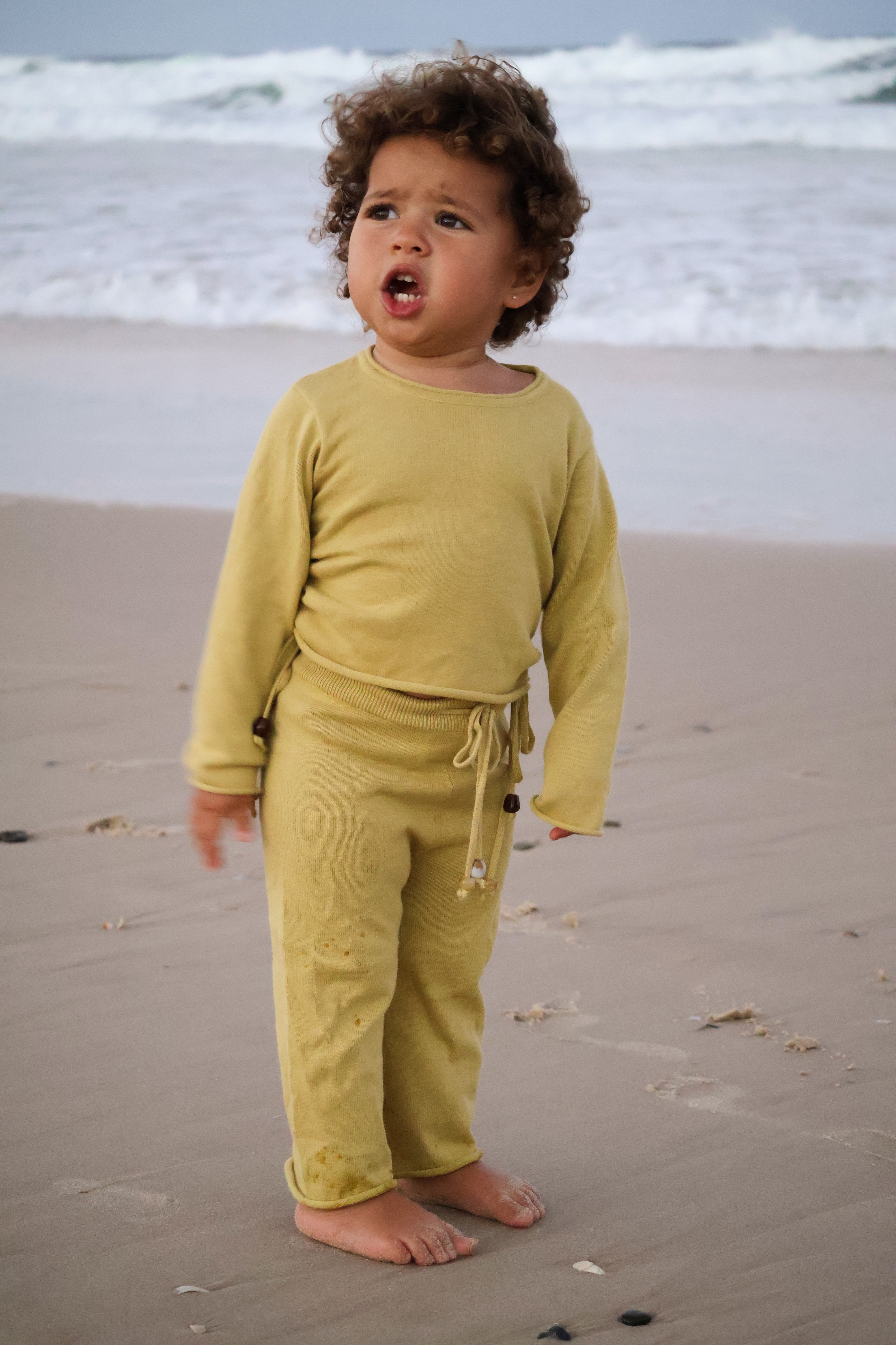 Gathered Knit Pants | Sour Melon Beads