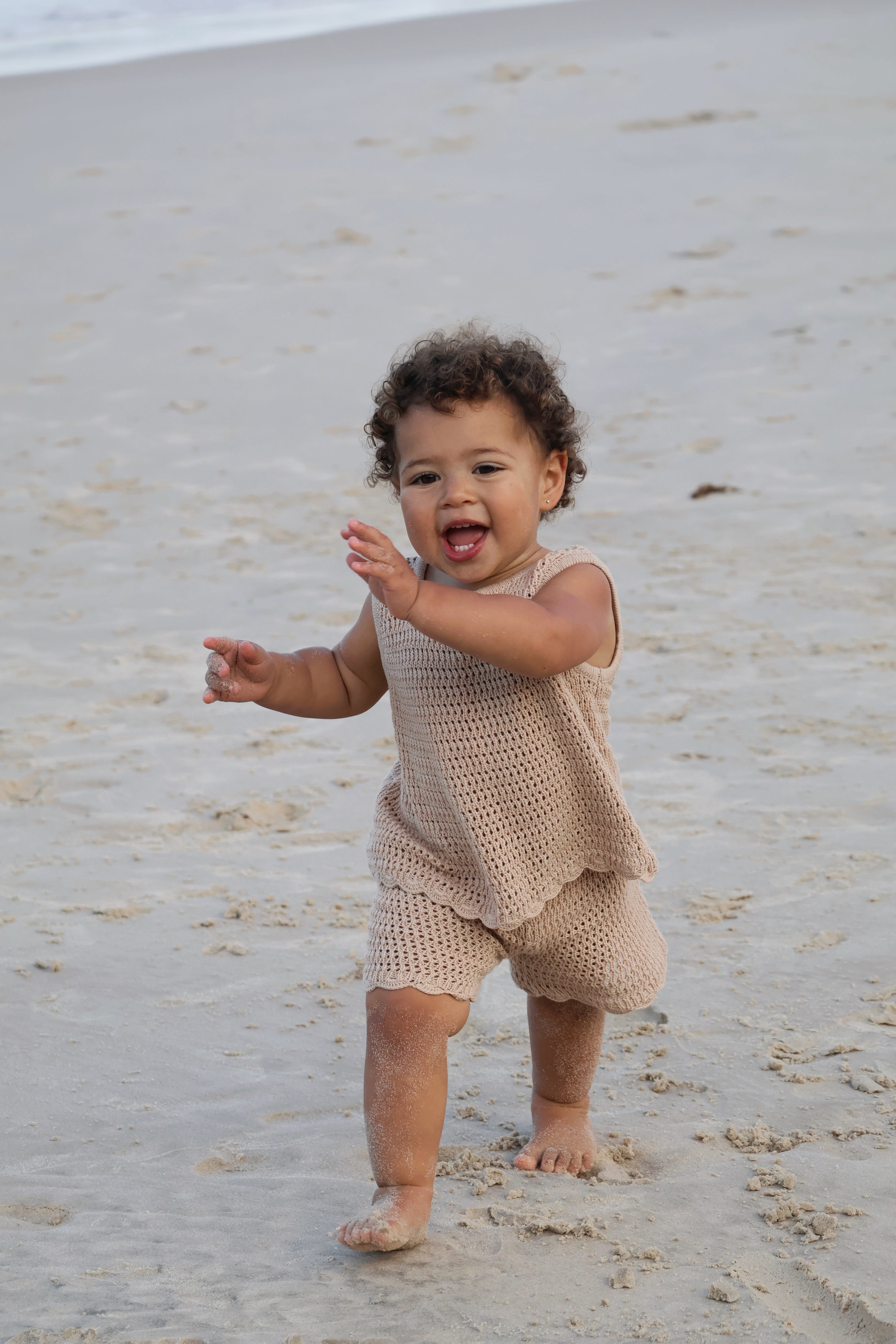 Crochet Tie-up Top | Sand