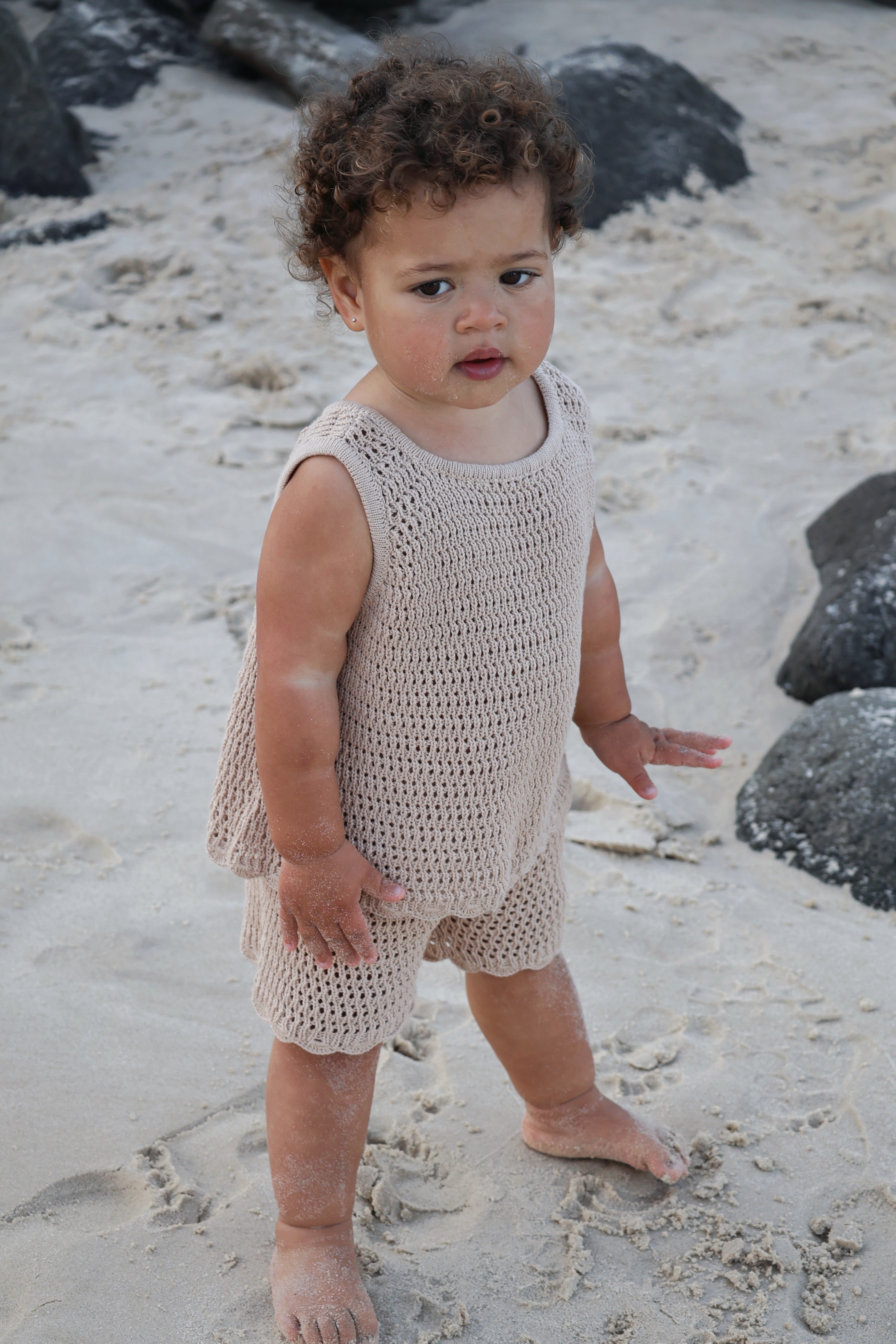 Crochet Tie-up Top | Sand