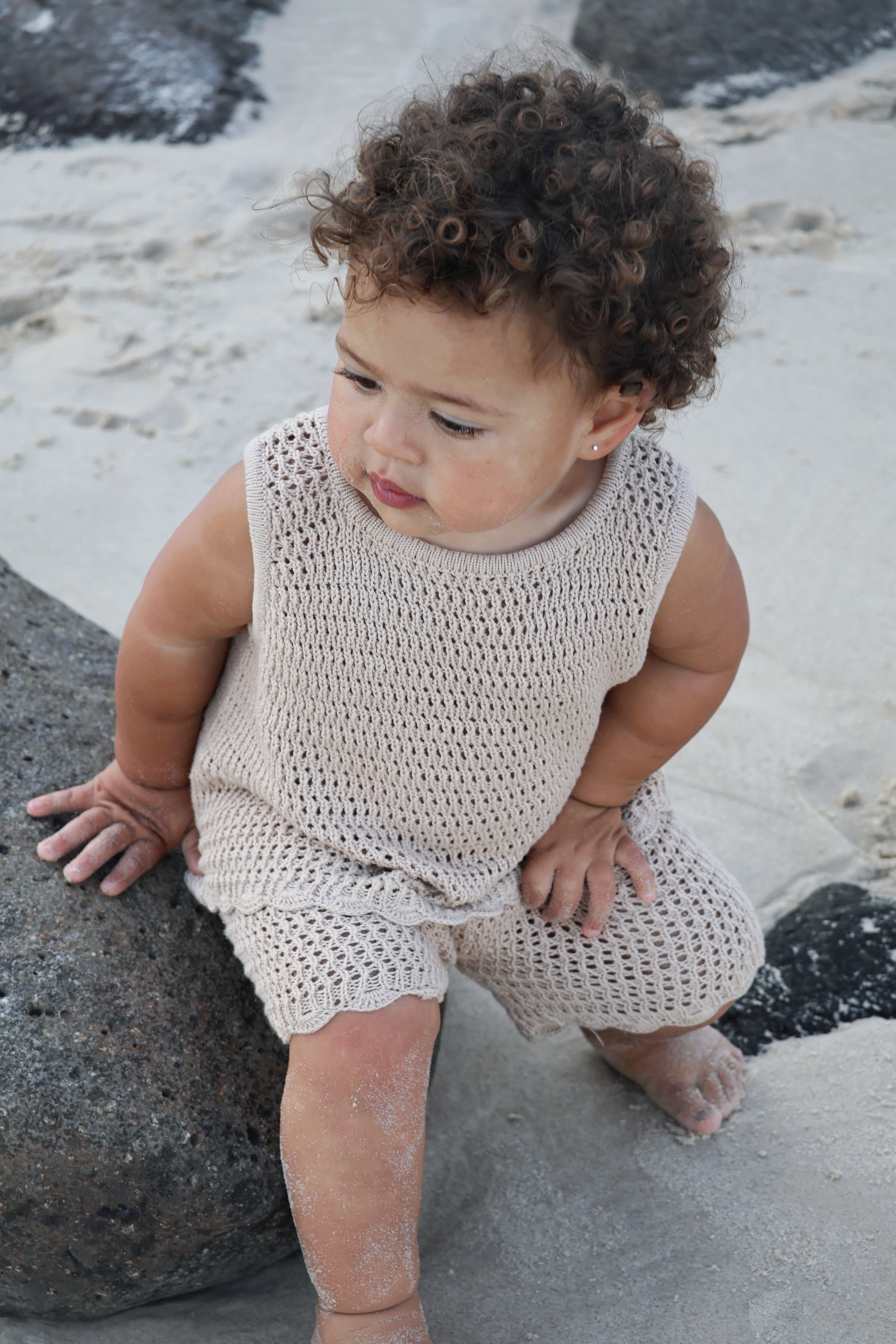 Crochet Tie-up Top | Sand