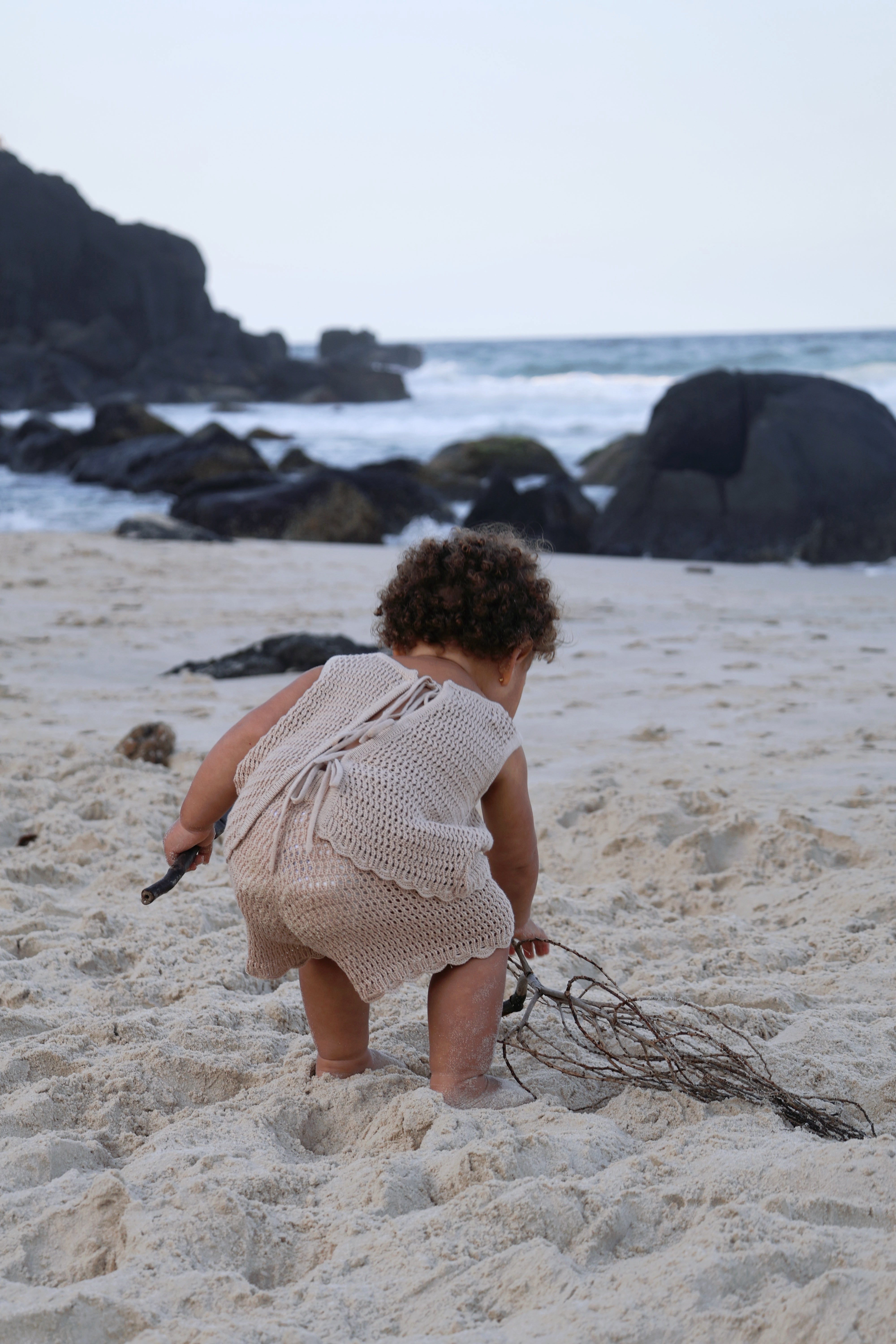 Crochet Tie-up Top | Sand
