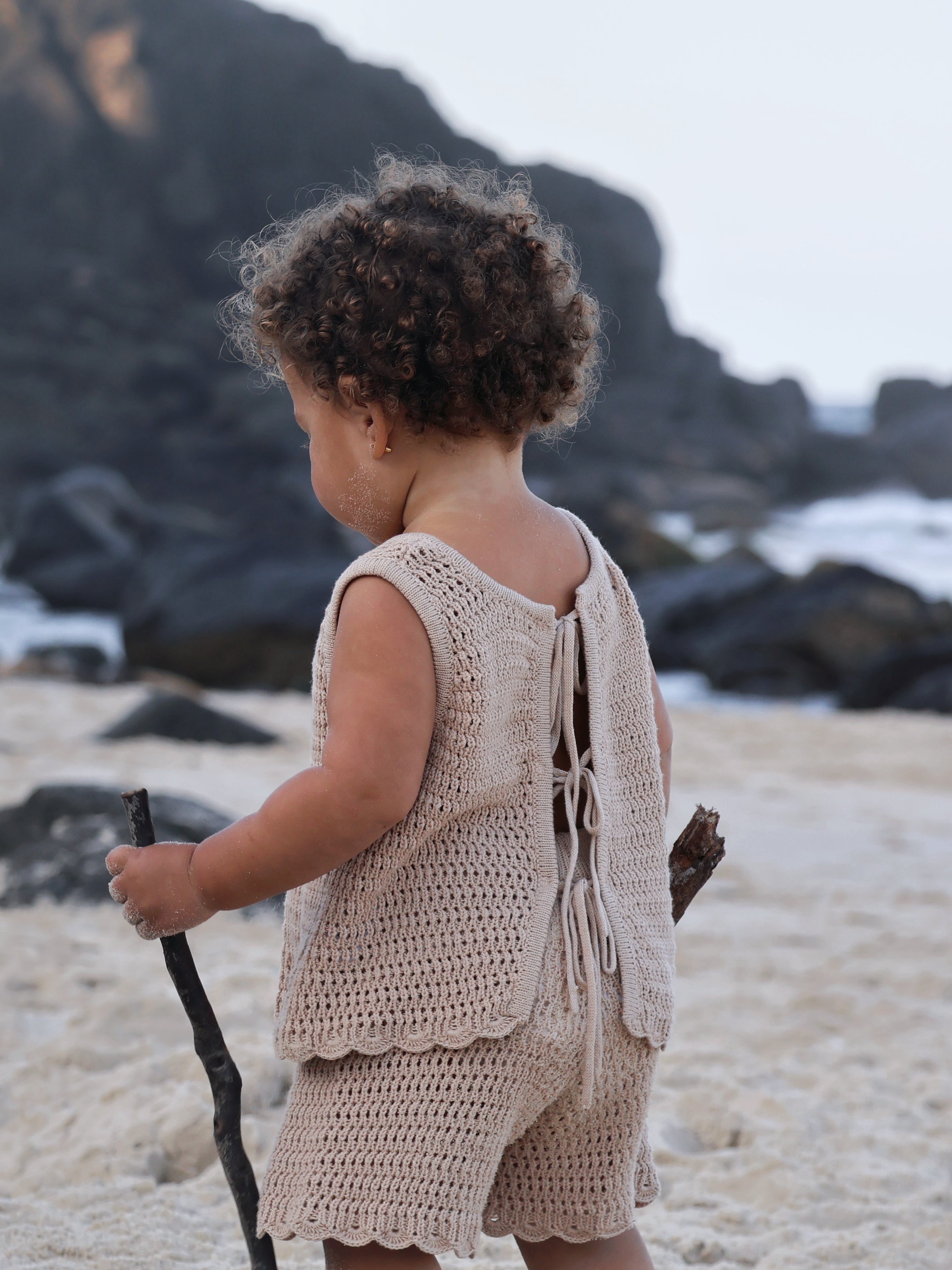 Crochet Tie-up Top | Sand