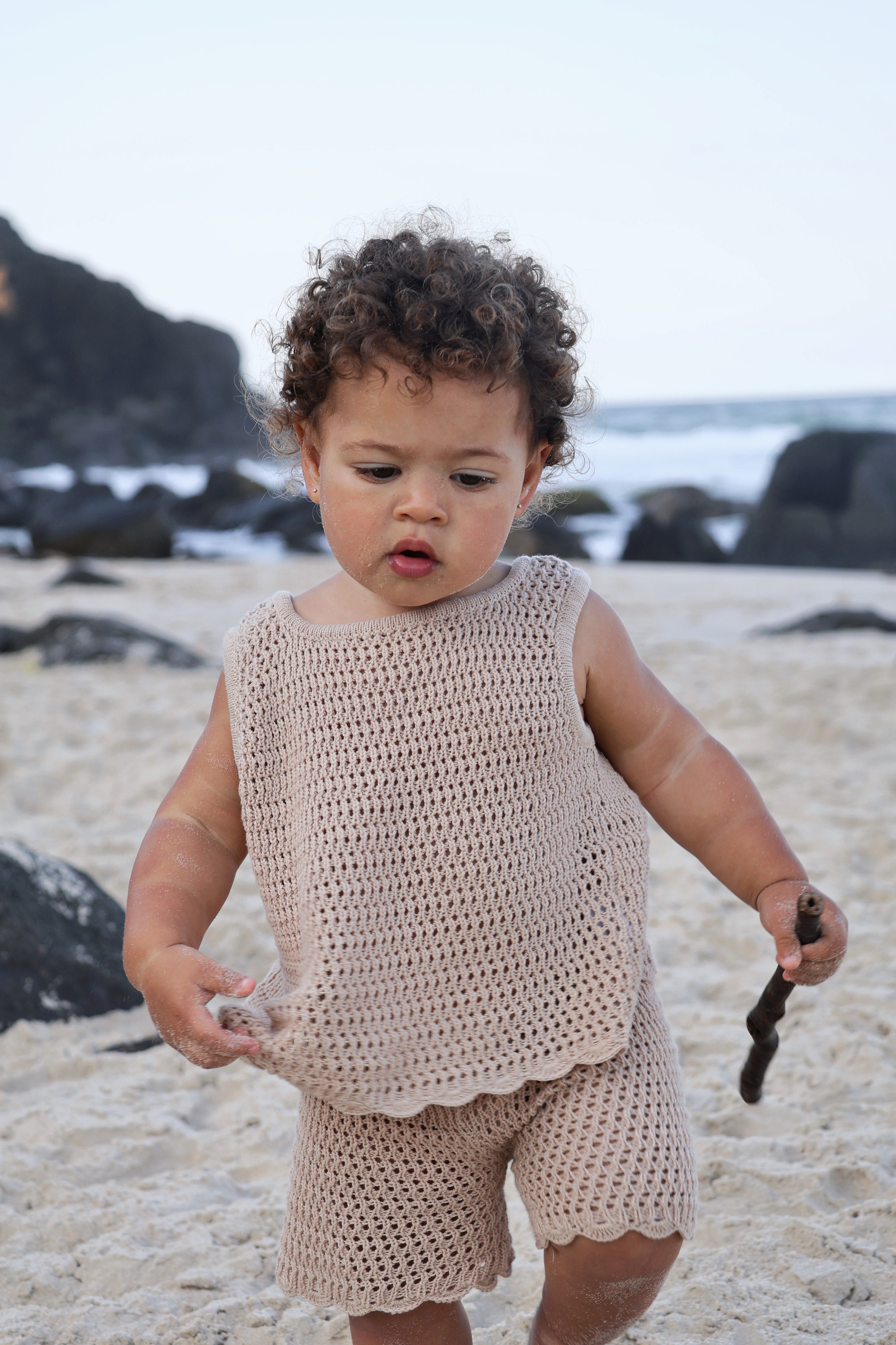 Crochet Tie-up Top | Sand