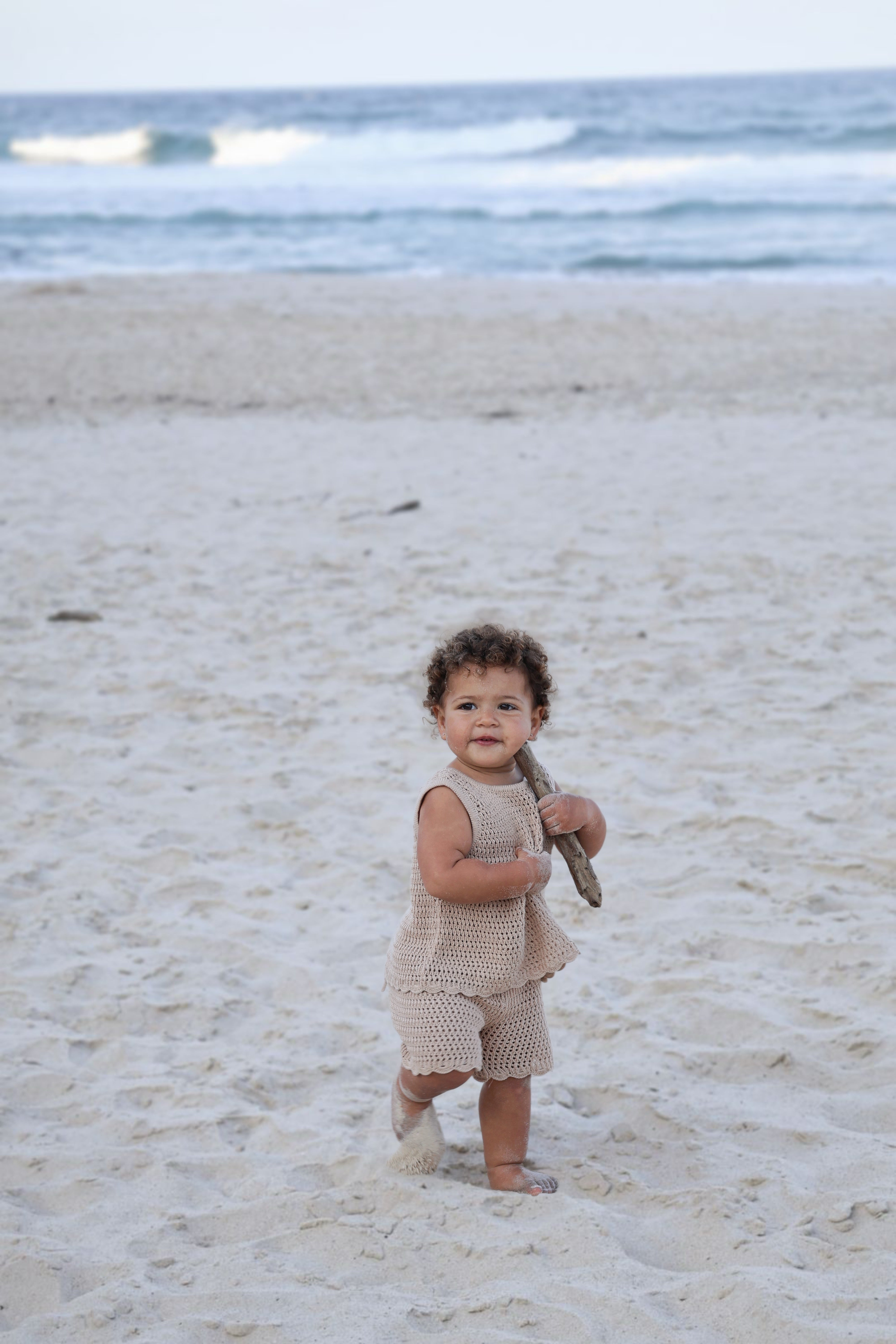 Crochet Tie-up Top | Sand