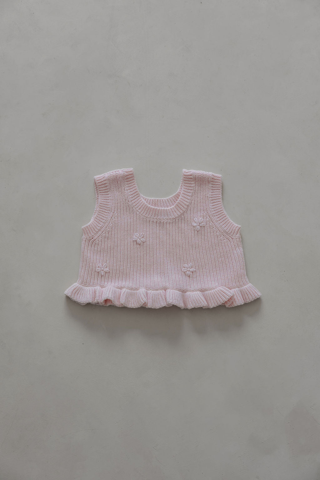 Knit Embroidered Top | Pink Sky
