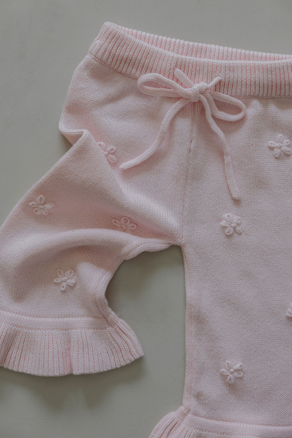 Frill Embroidery Pants | Pink Sky