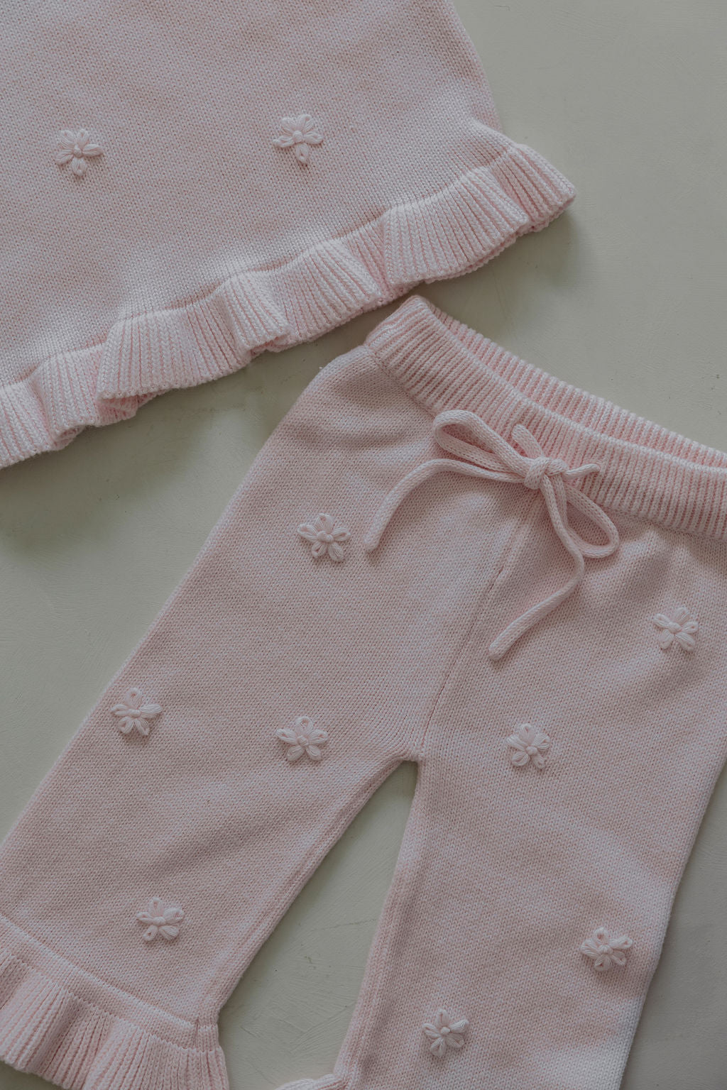 Frill Embroidery Pants | Pink Sky