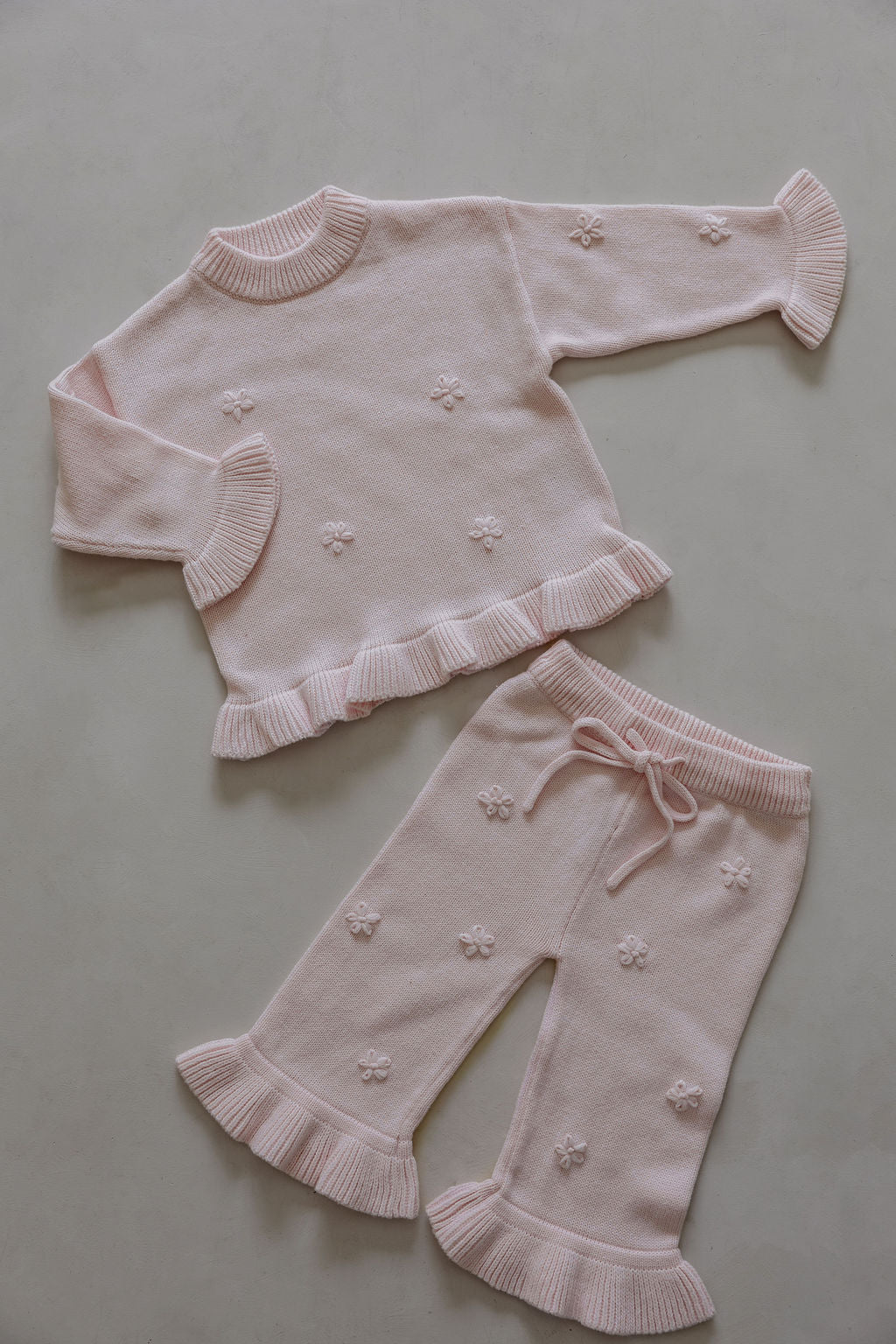 Frill Embroidery Pants | Pink Sky