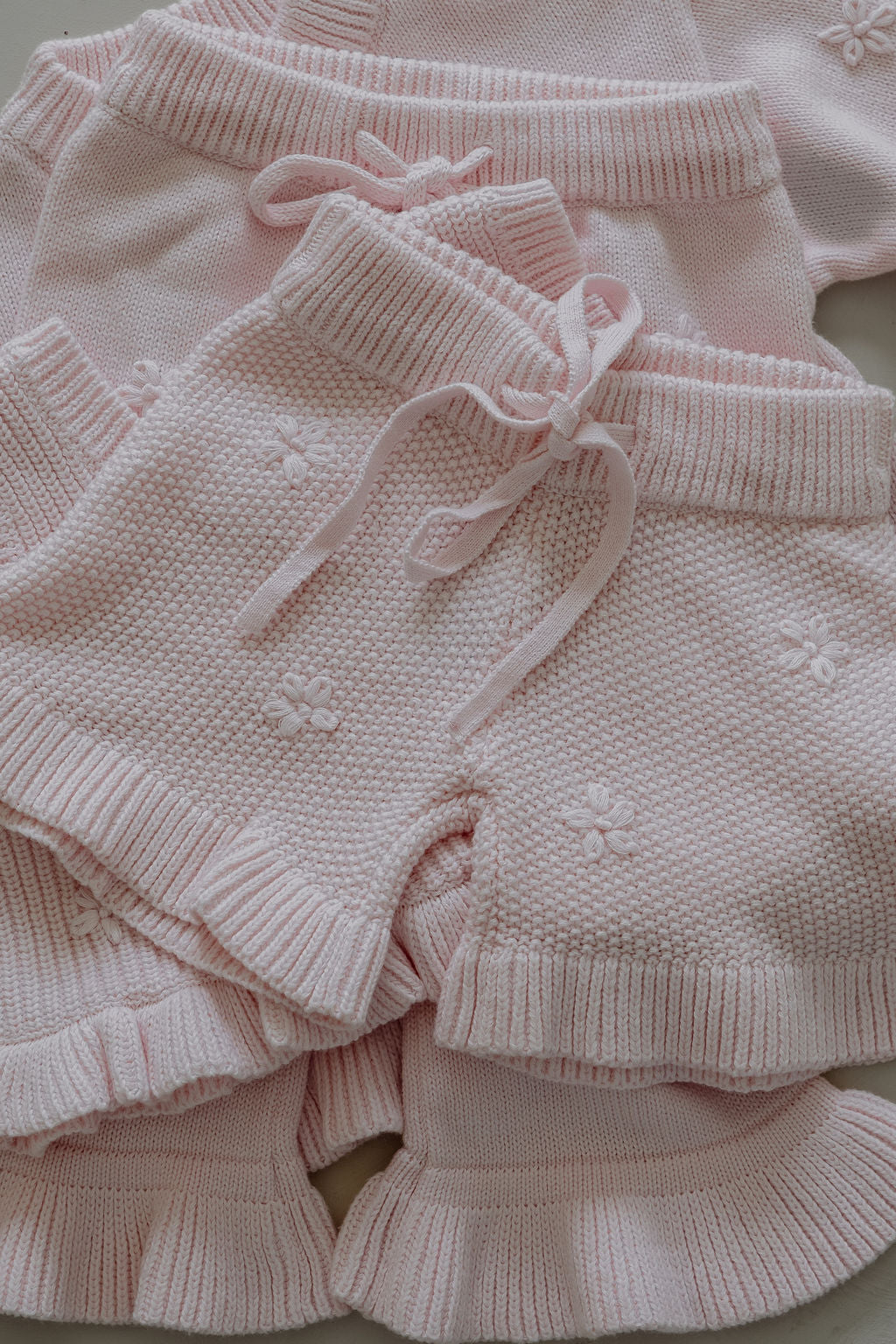 Knit Embroidery Pullover | Pink sky